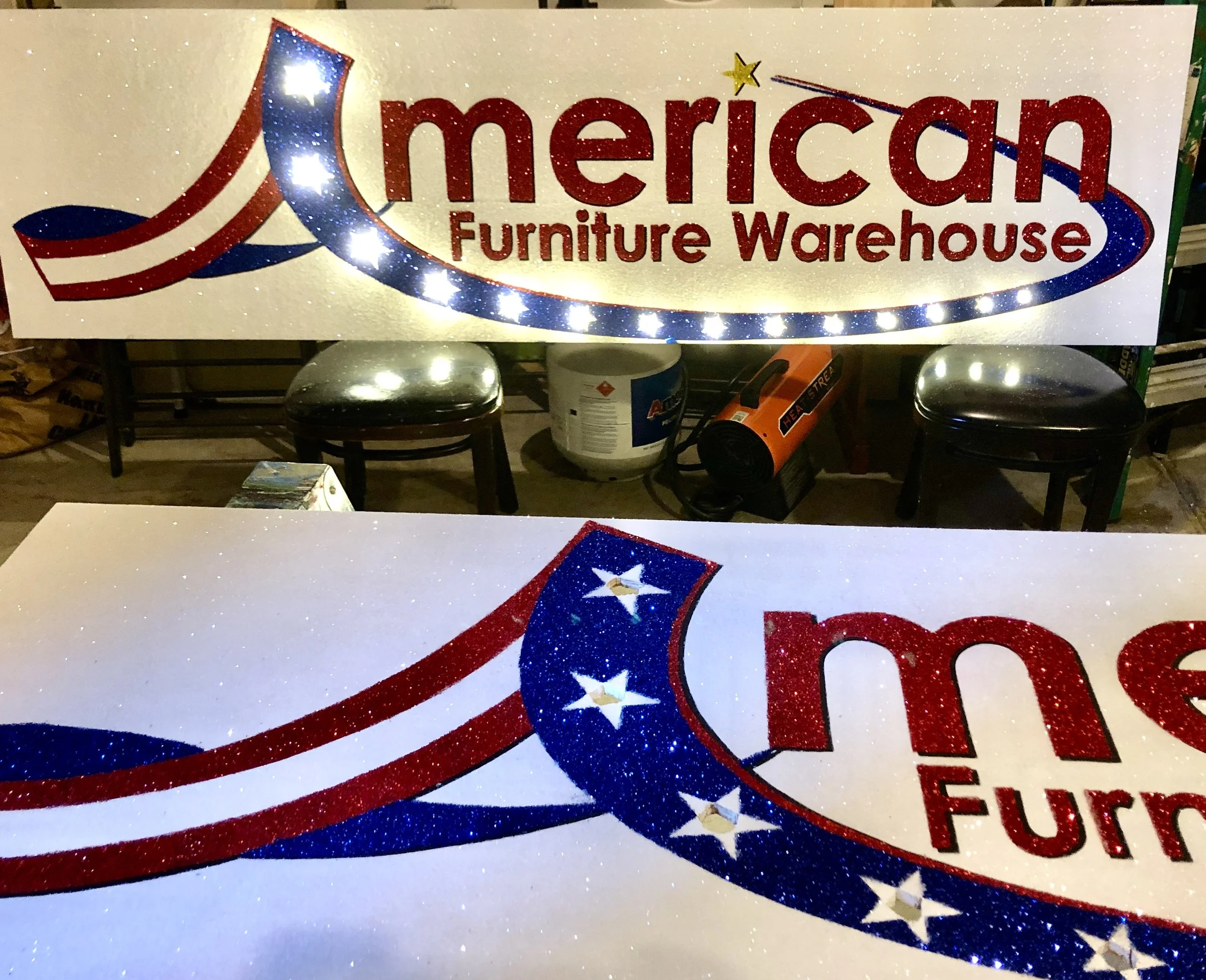 Sponsor sign for the Denver Parade of Lights, 2019