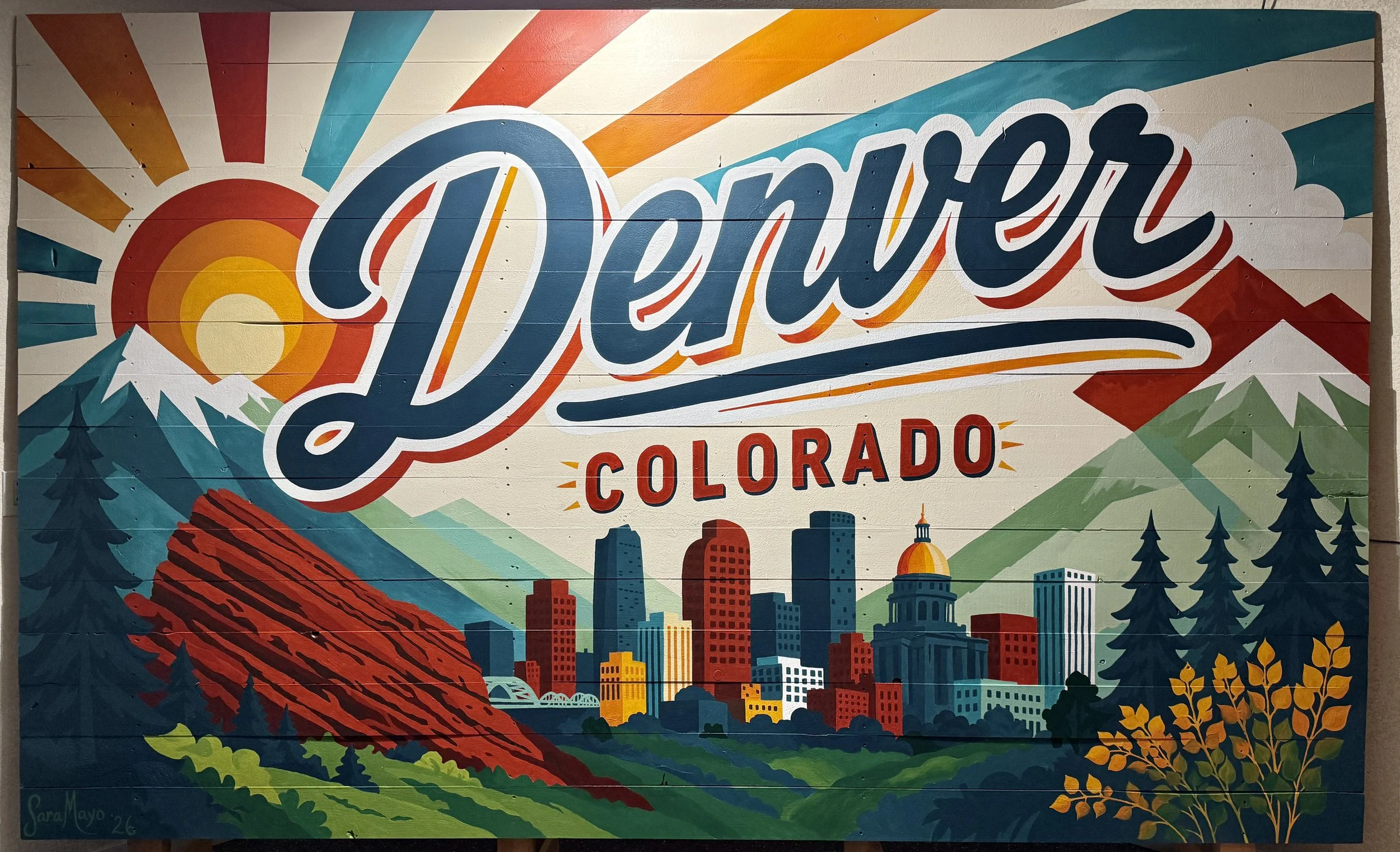 Denver Mural for backyard of an AirBnB, 7' x 12', Arvada, CO, 2026
