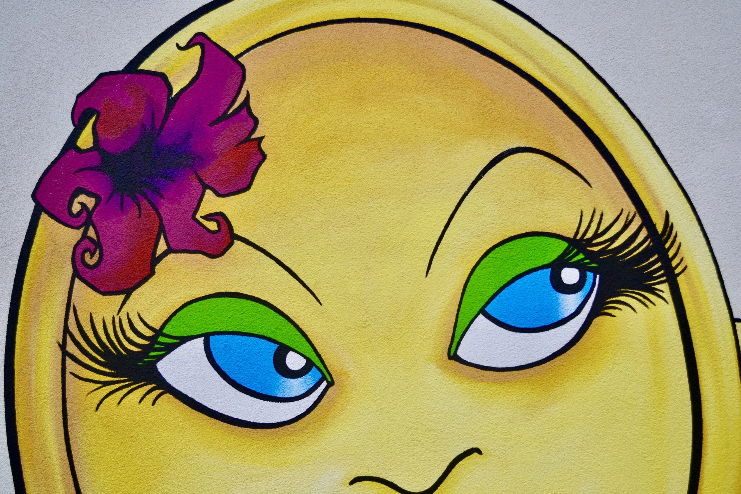 'Hey Diddle Diddle, The Cat & The Strat' mural for private residence (detail), Denver CO, 2018