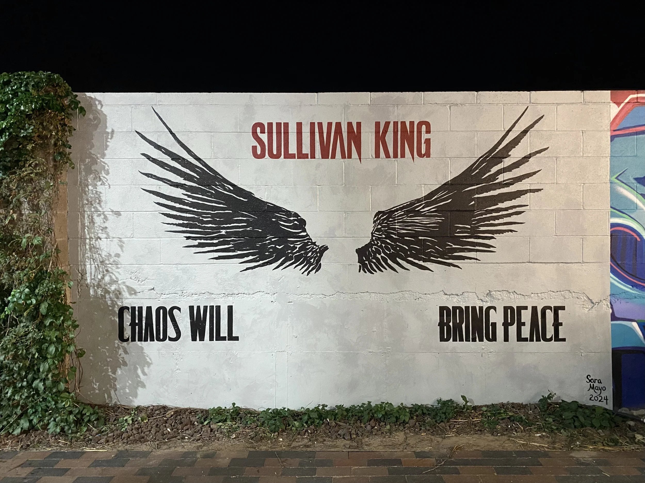 Promotional mural for musician Sullivan King, Mission Ballroom, Denver, CO, 2024