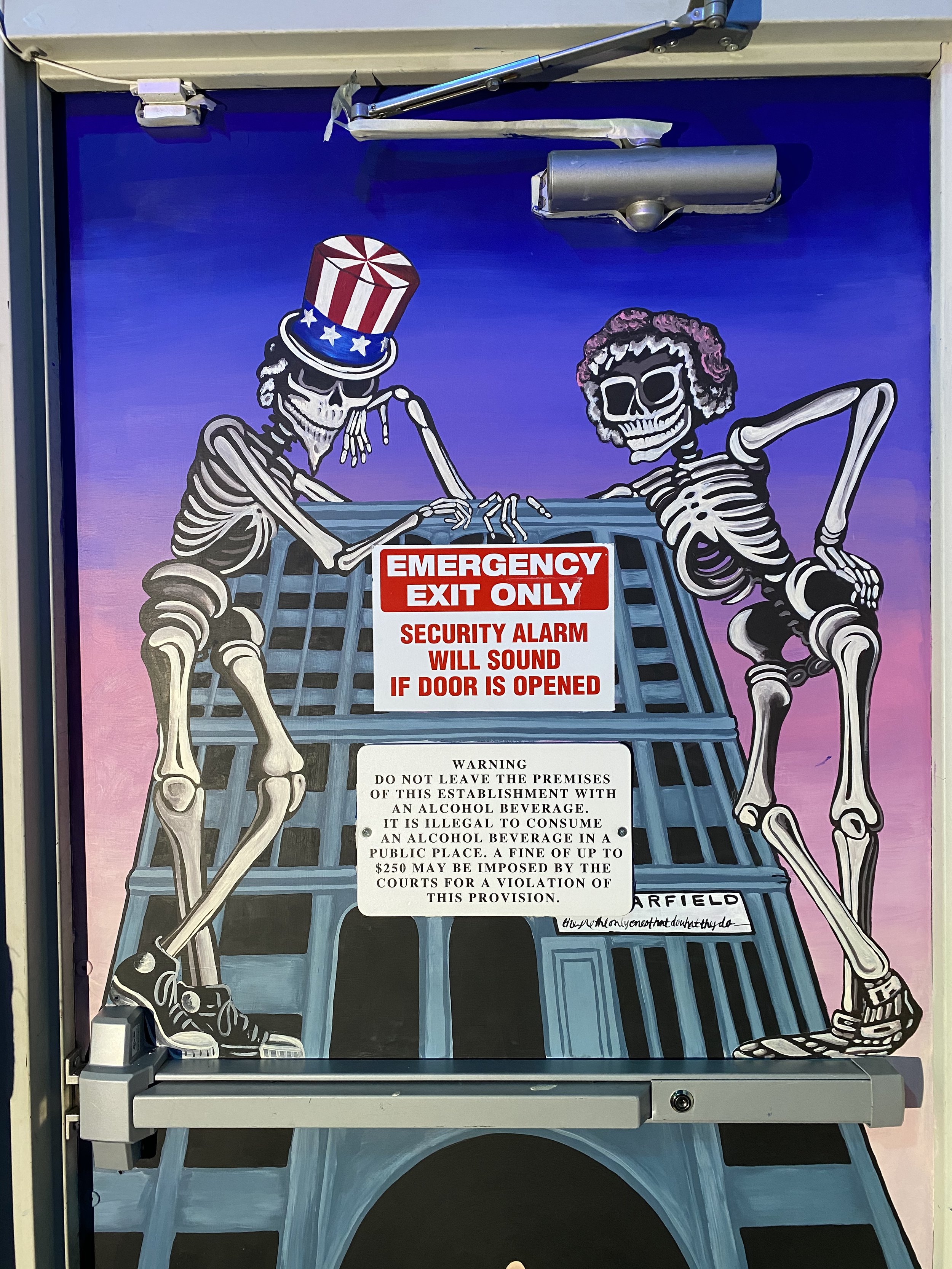 'Feed Your Head' Stage Wall & Door mural (detail), music venue, Denver CO, 2021