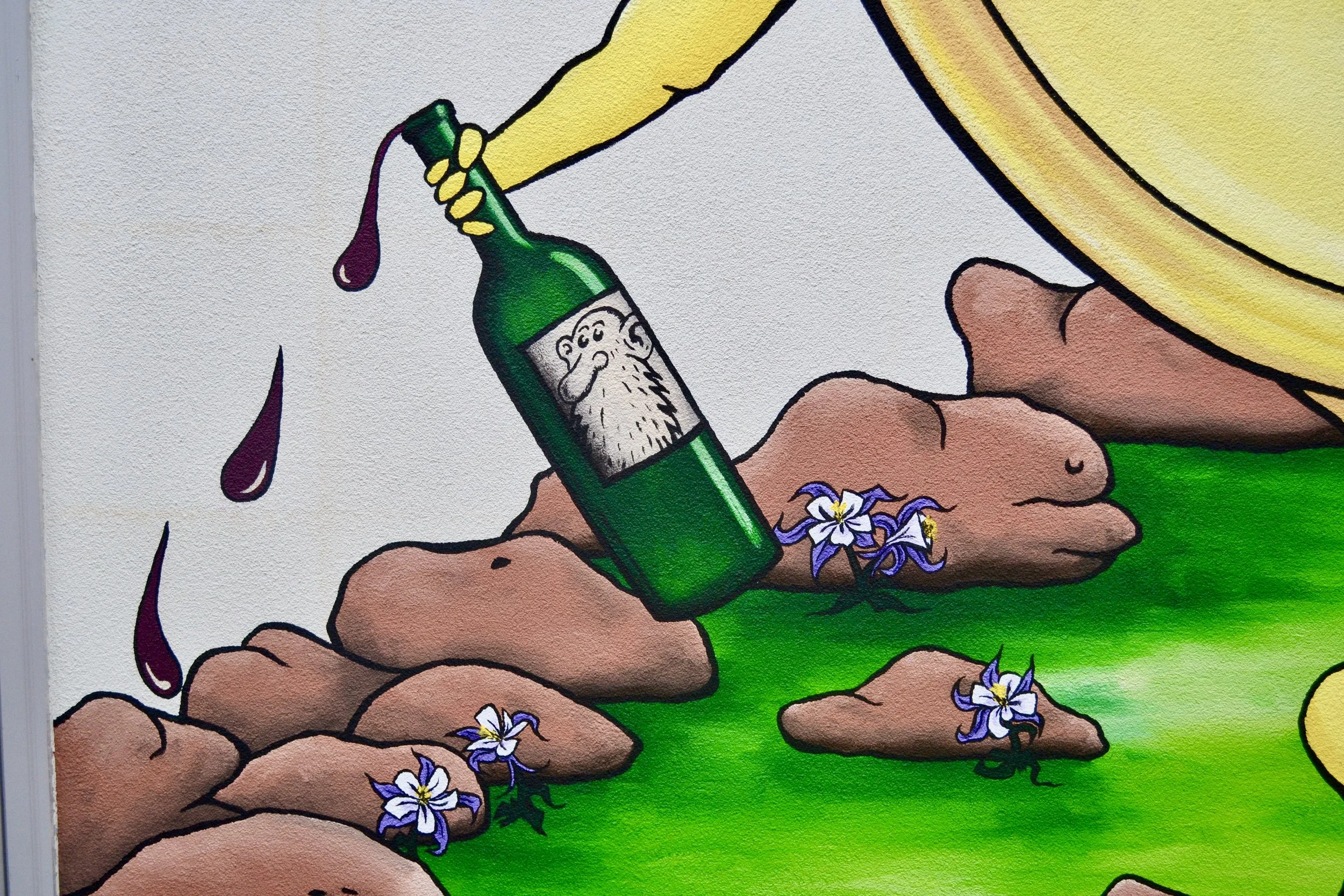 'Hey Diddle Diddle, The Cat & The Strat' mural for private residence (detail), Denver CO, 2018