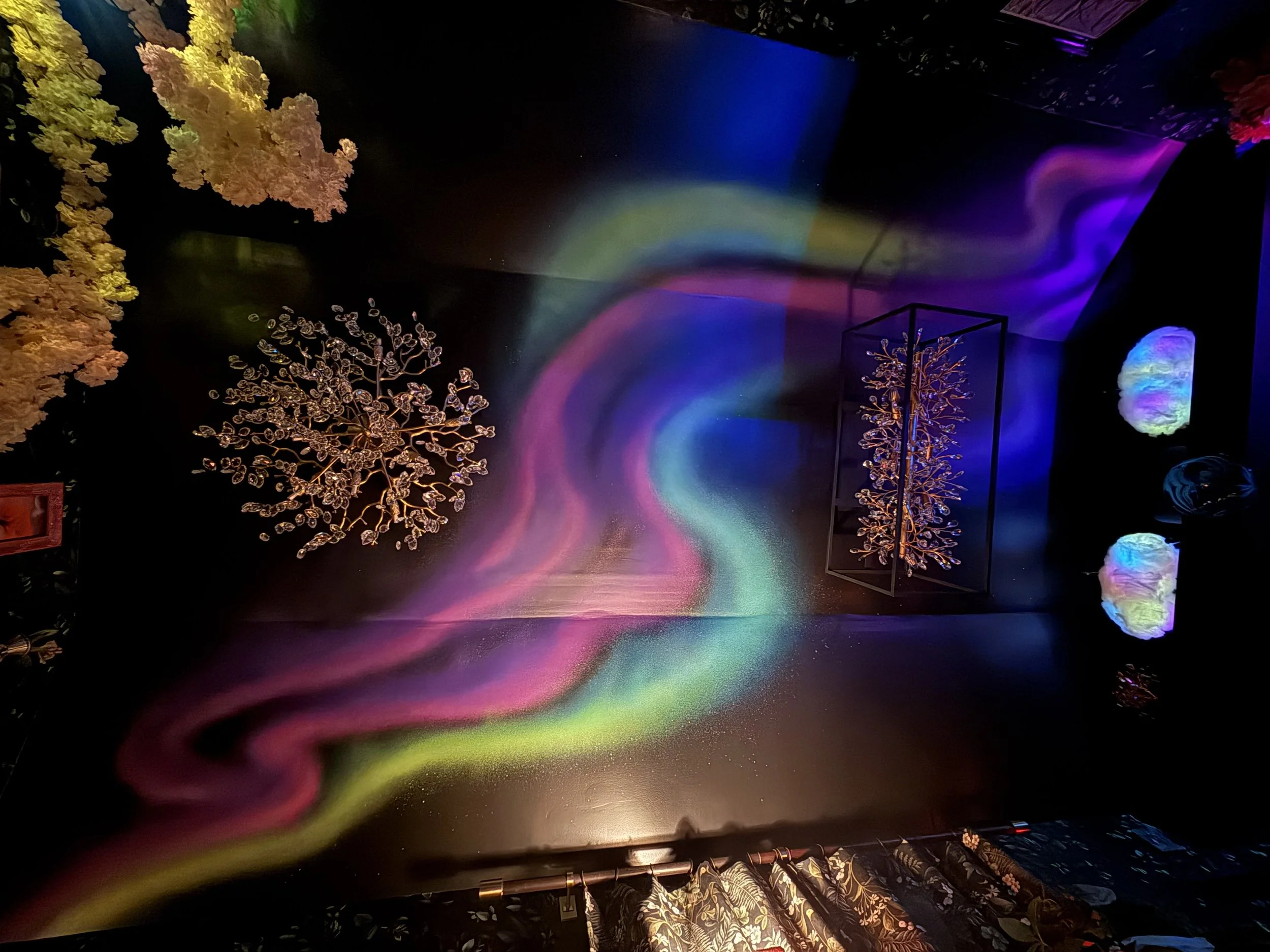 Northern Lights ceiling in "speakeasy" shed, private residence, Lakewood, CO, 2026