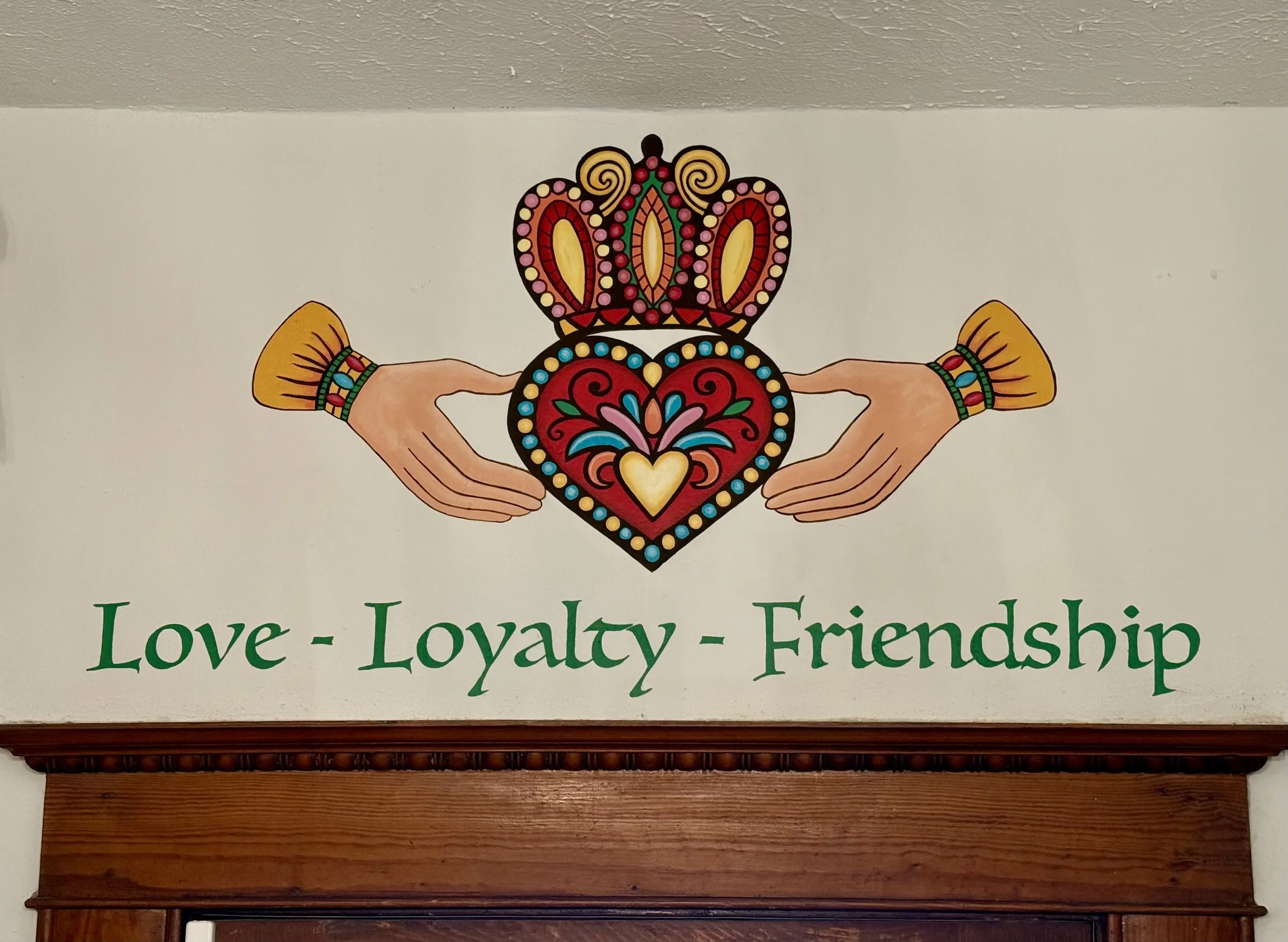 Claddagh symbol & lettering for private residence, Colorado Springs, CO, 2025