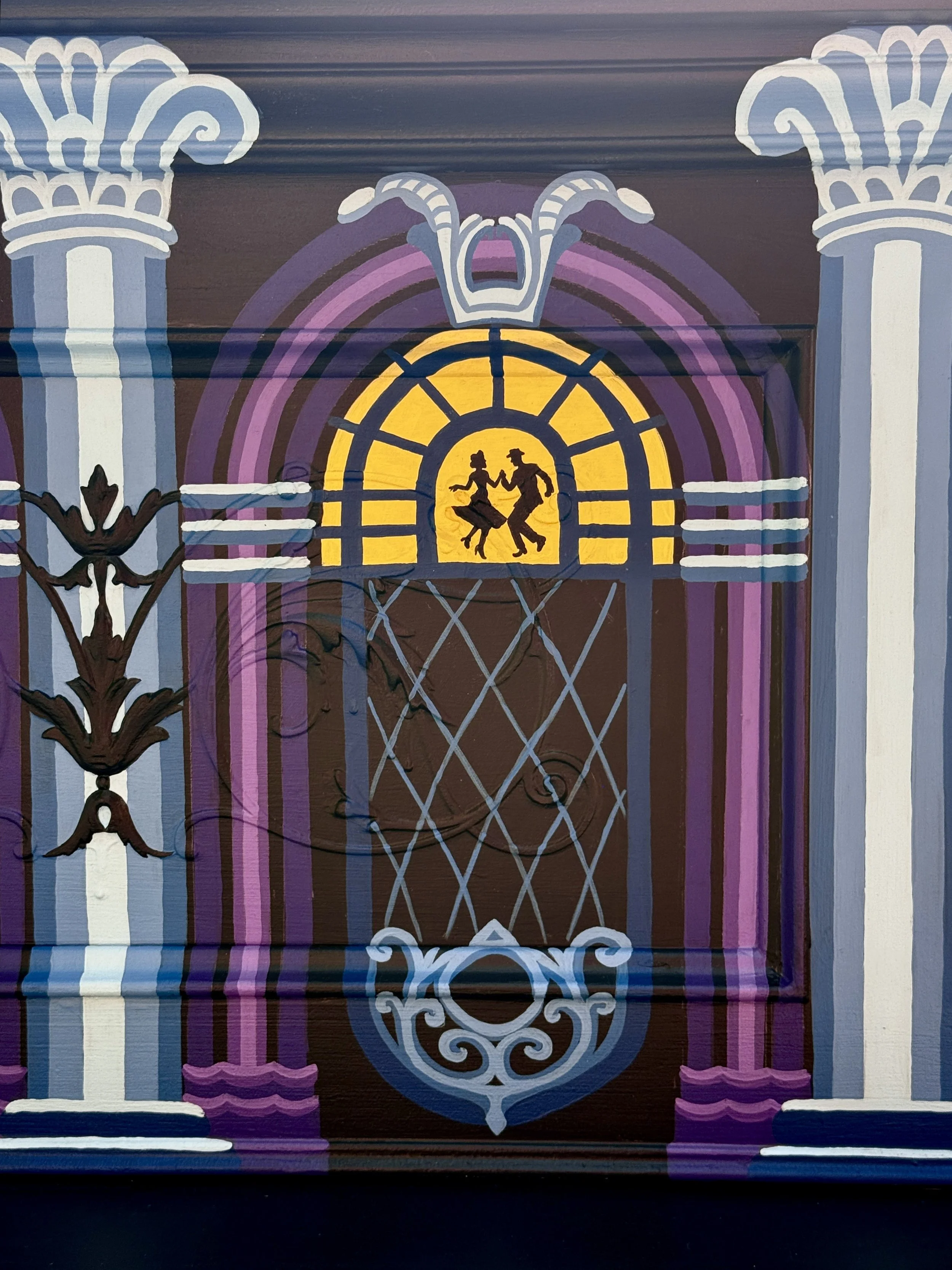 "The Design of Rhythm" painted piano (detail), 2026