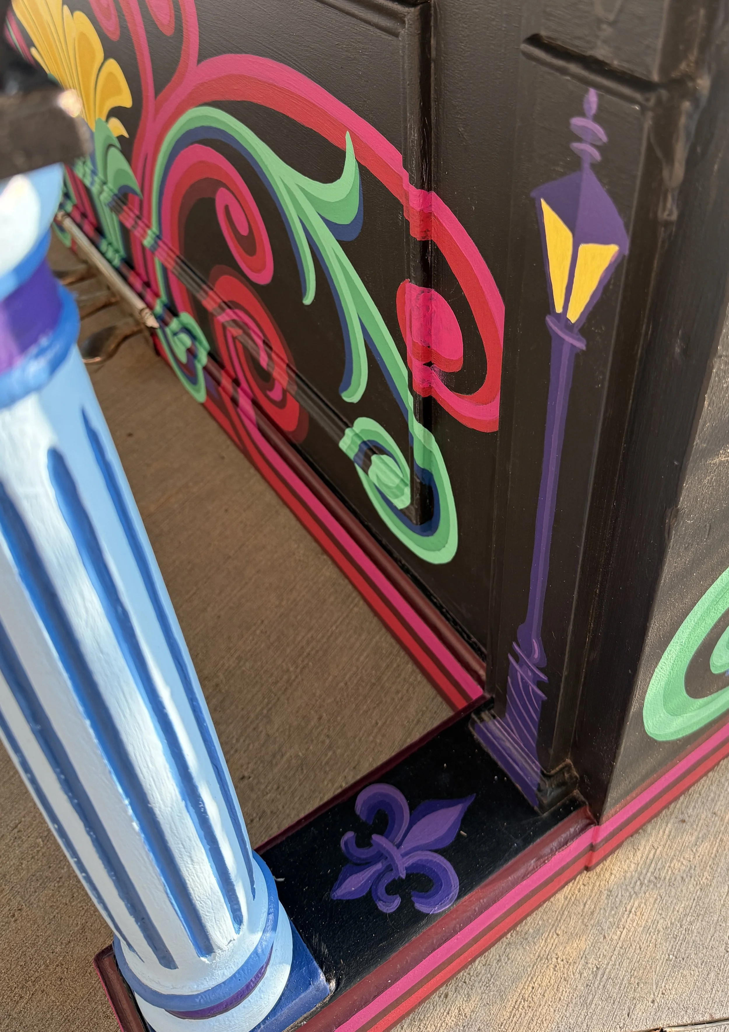 "The Design of Rhythm" painted piano (detail), 2026