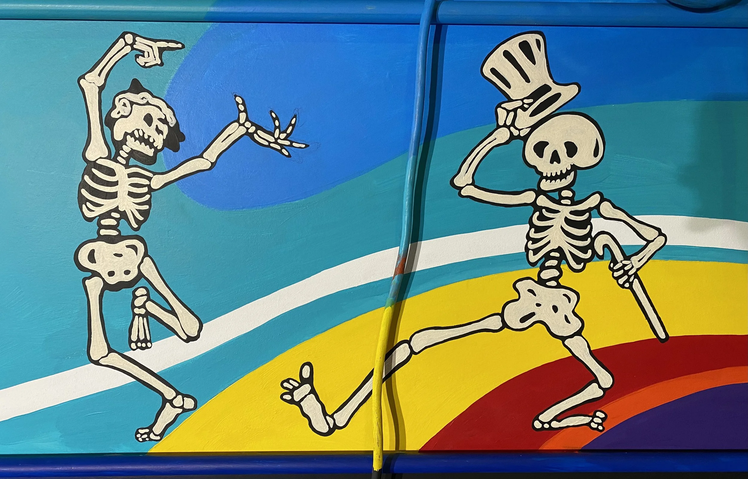 'Feed Your Head' Stage Wall & Door mural (detail), music venue, Denver CO, 2021