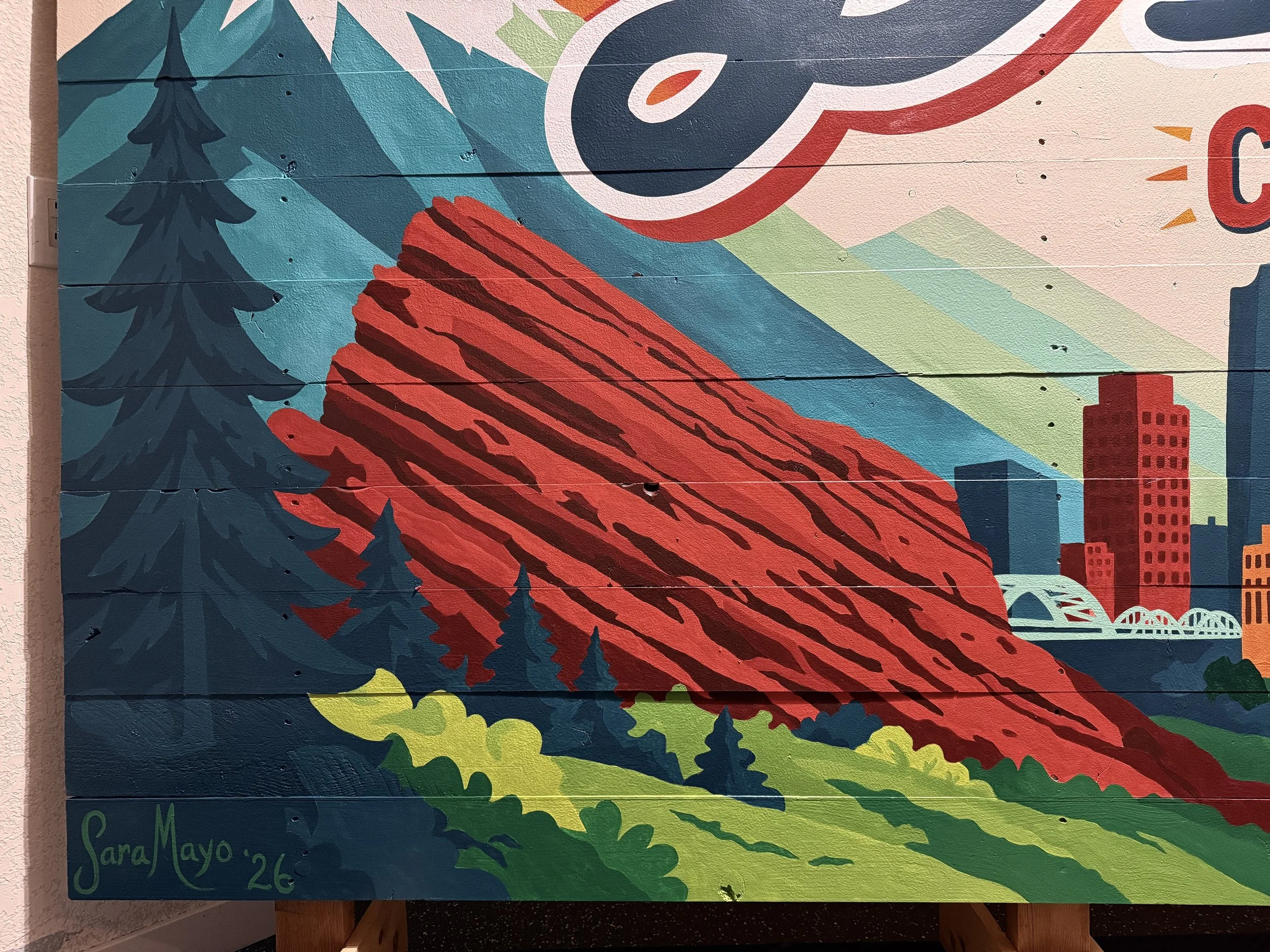 Denver Mural for backyard of an AirBnB (detail), Arvada, CO, 2026