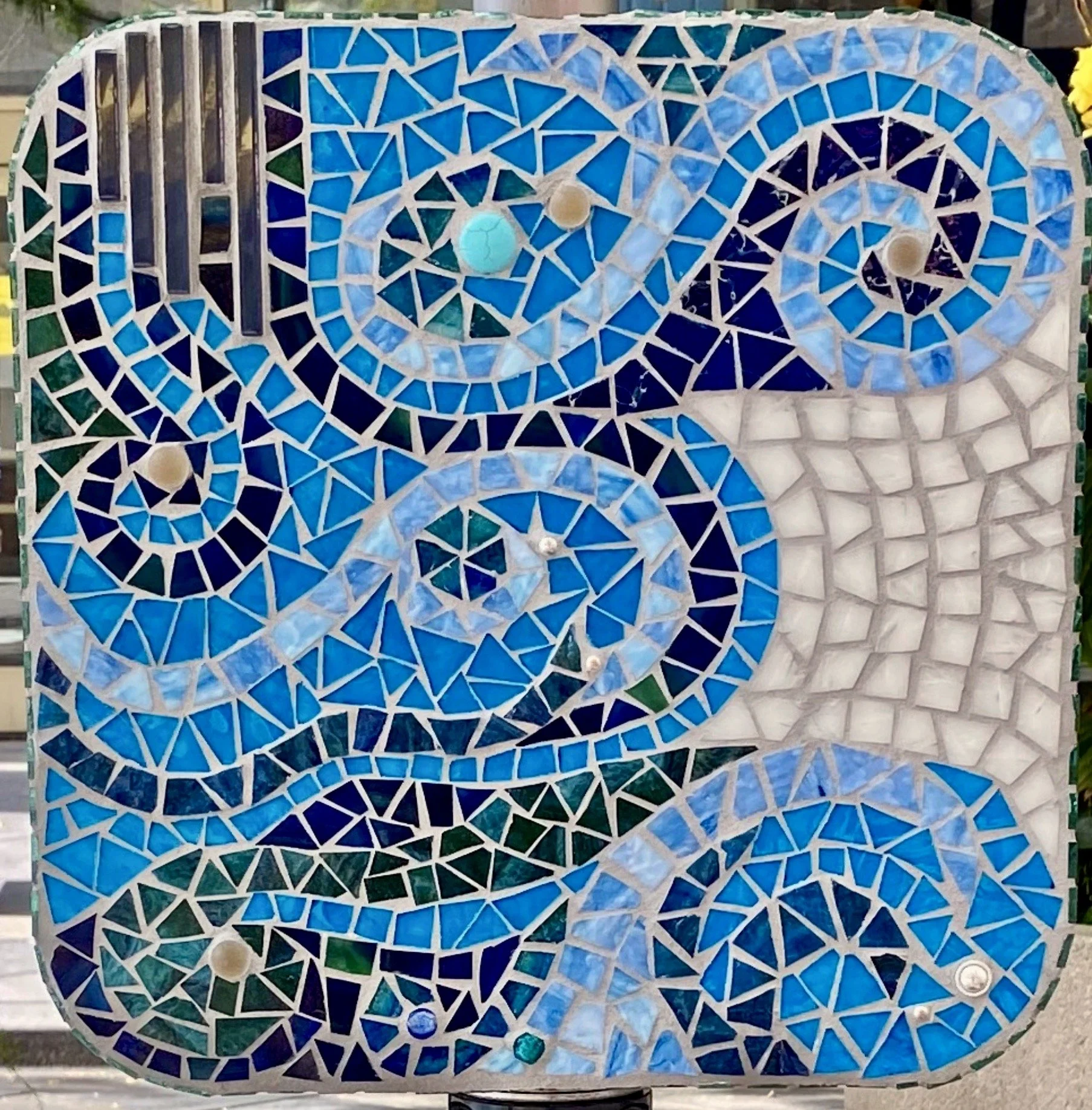Mosaic kinetic sculpture (detail)