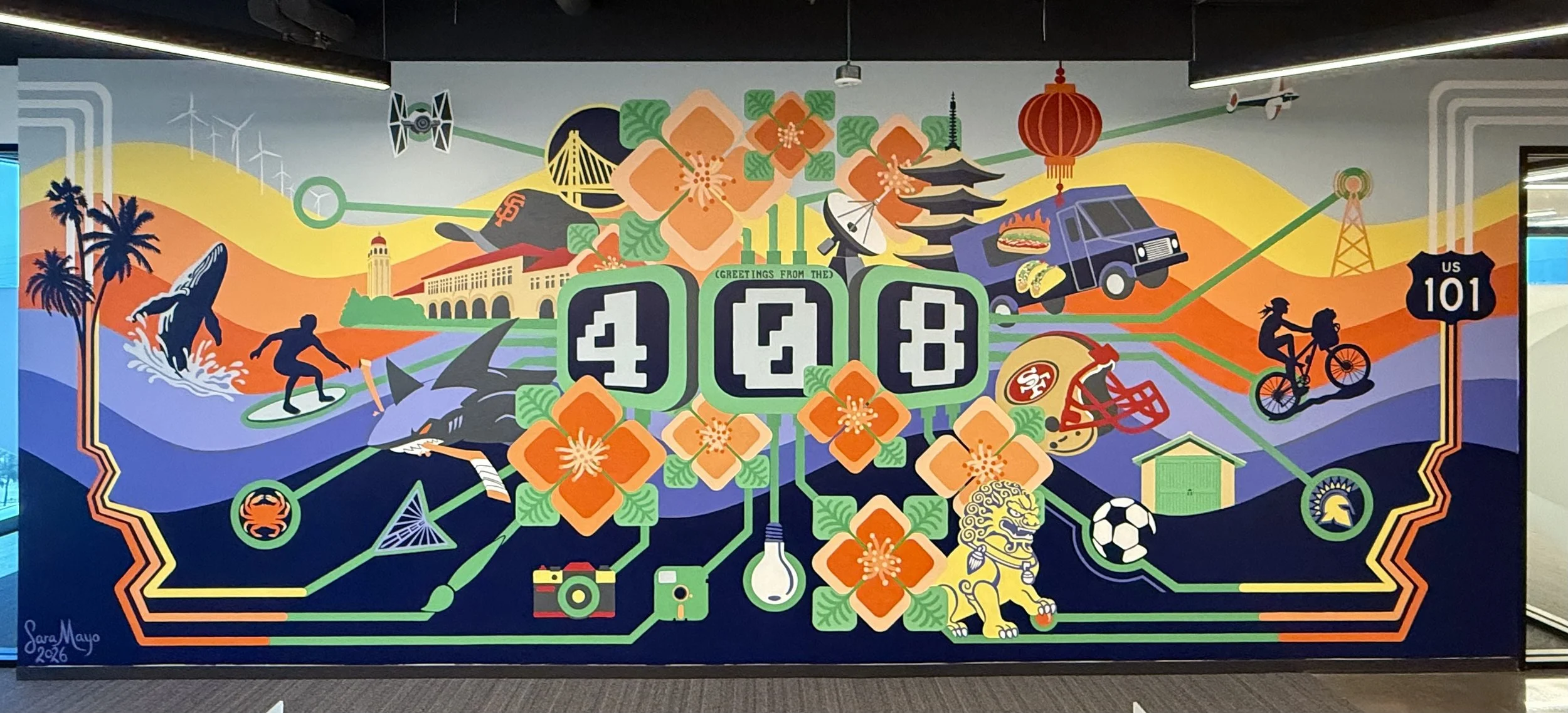 Bay Area Tech Mural, 9' x 23', Cloudera Global Headquarters, San Jose, CA, 2026