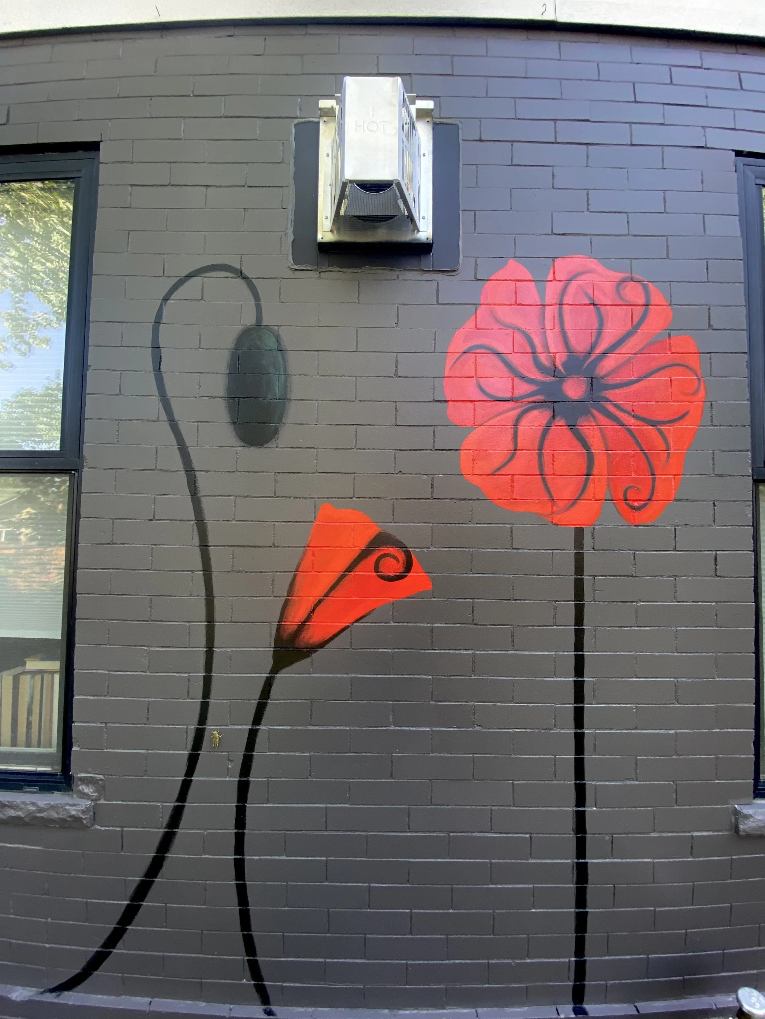 'Poppies' mural (detail), private residence, Denver CO, 2022