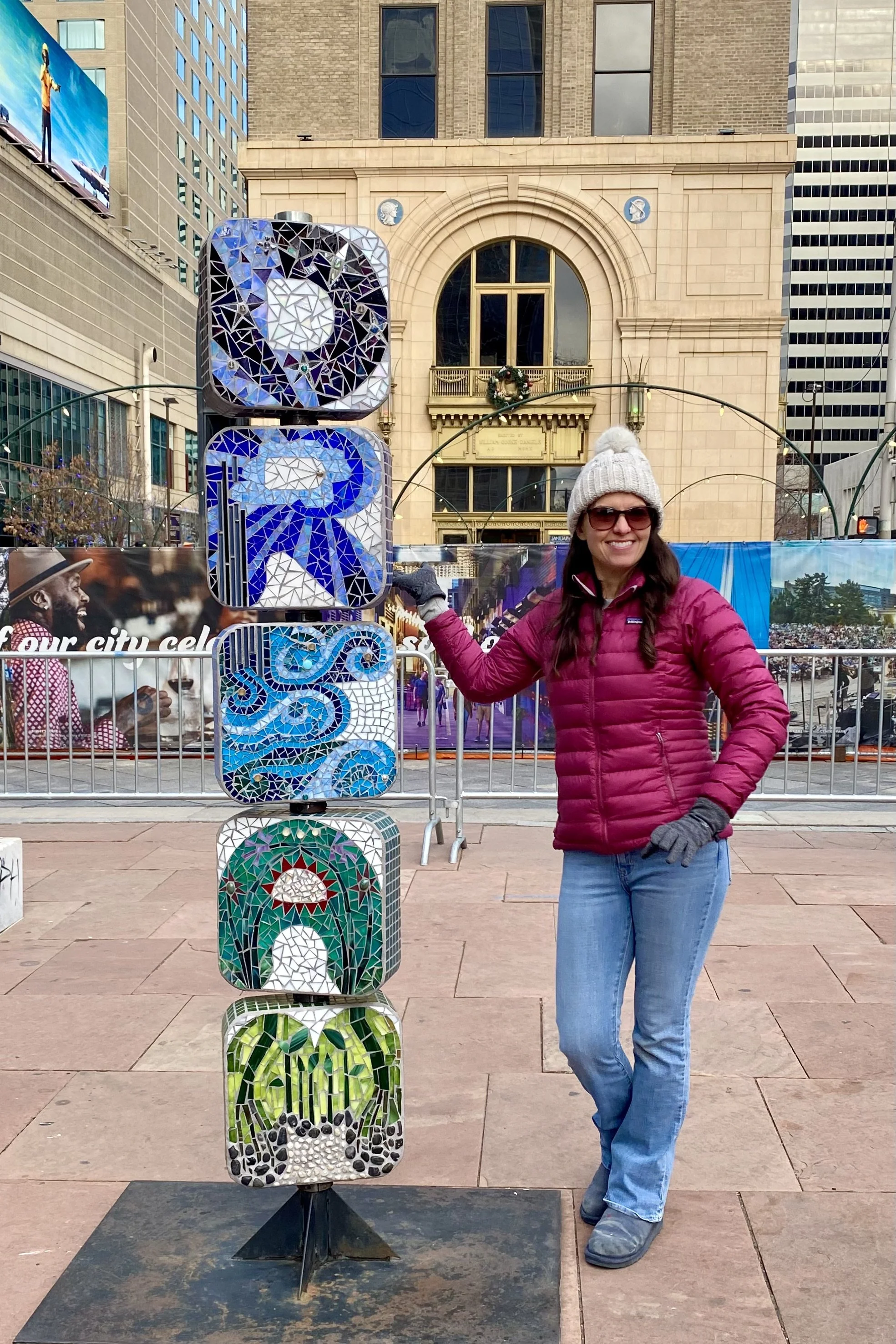 "Dream"
Mosaic kinetic sculpture, 
Skyline Park, Denver, CO, 2024 (sides redone)