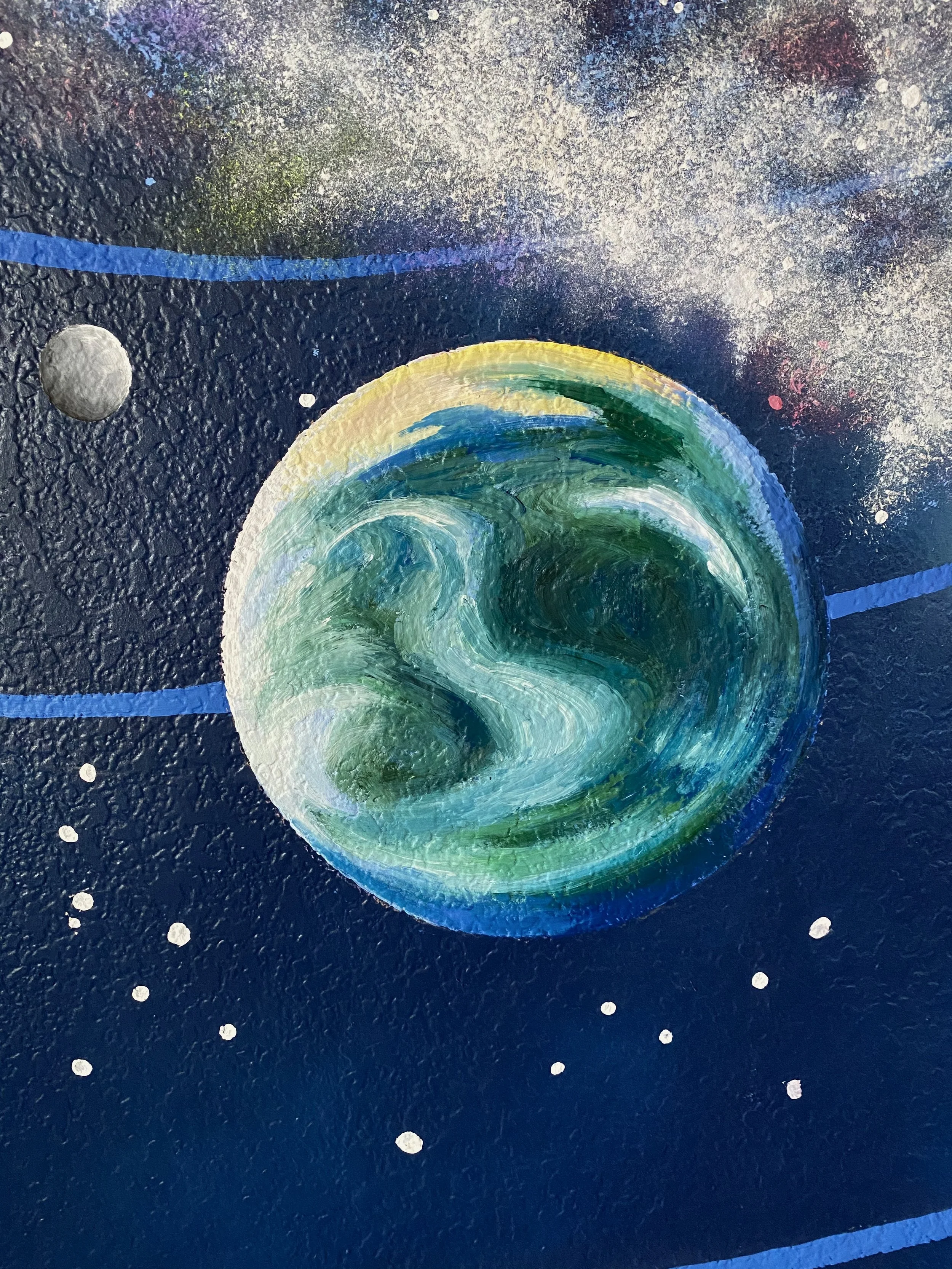Solar System mural (detail), private residence, Denver CO, 2021