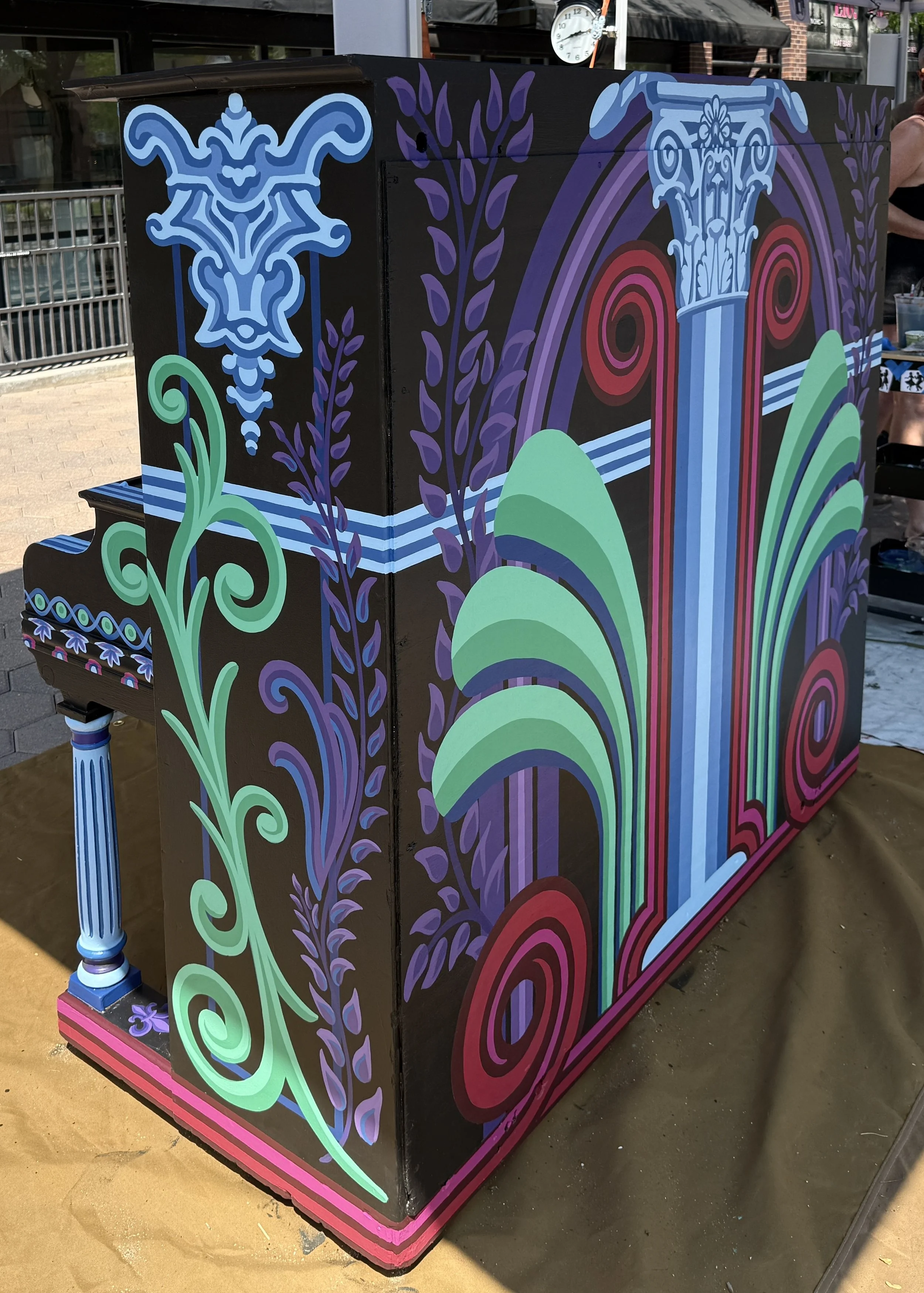 "The Design of Rhythm" piano, Pianos About Town public art and music project, Fort Collins CO.  Placed at Front Range Community College Larimer Campus, 2026