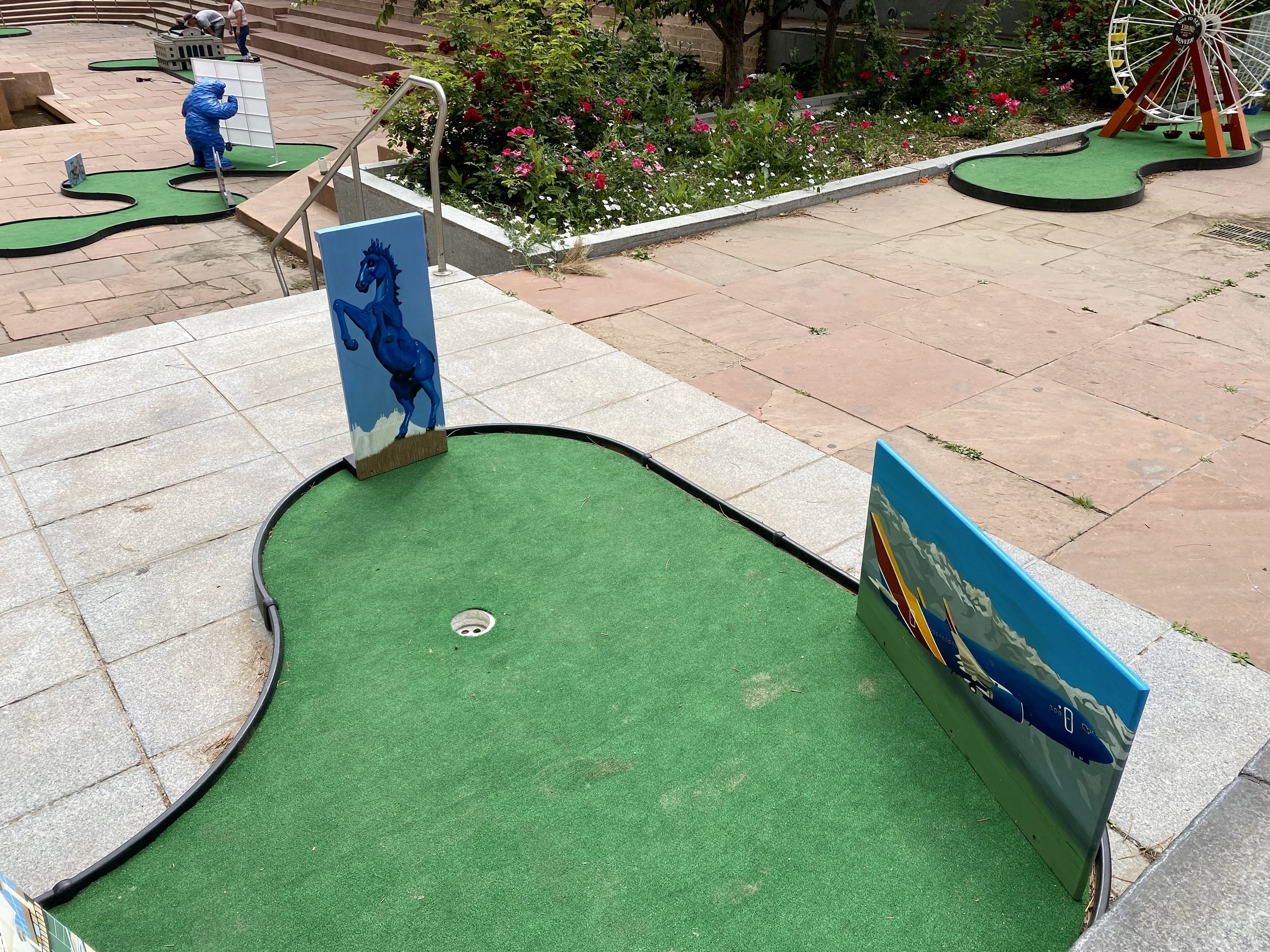 Various paintings for the Downtown Denver Mini Golf Course, Skyline Park, Denver CO, 2023