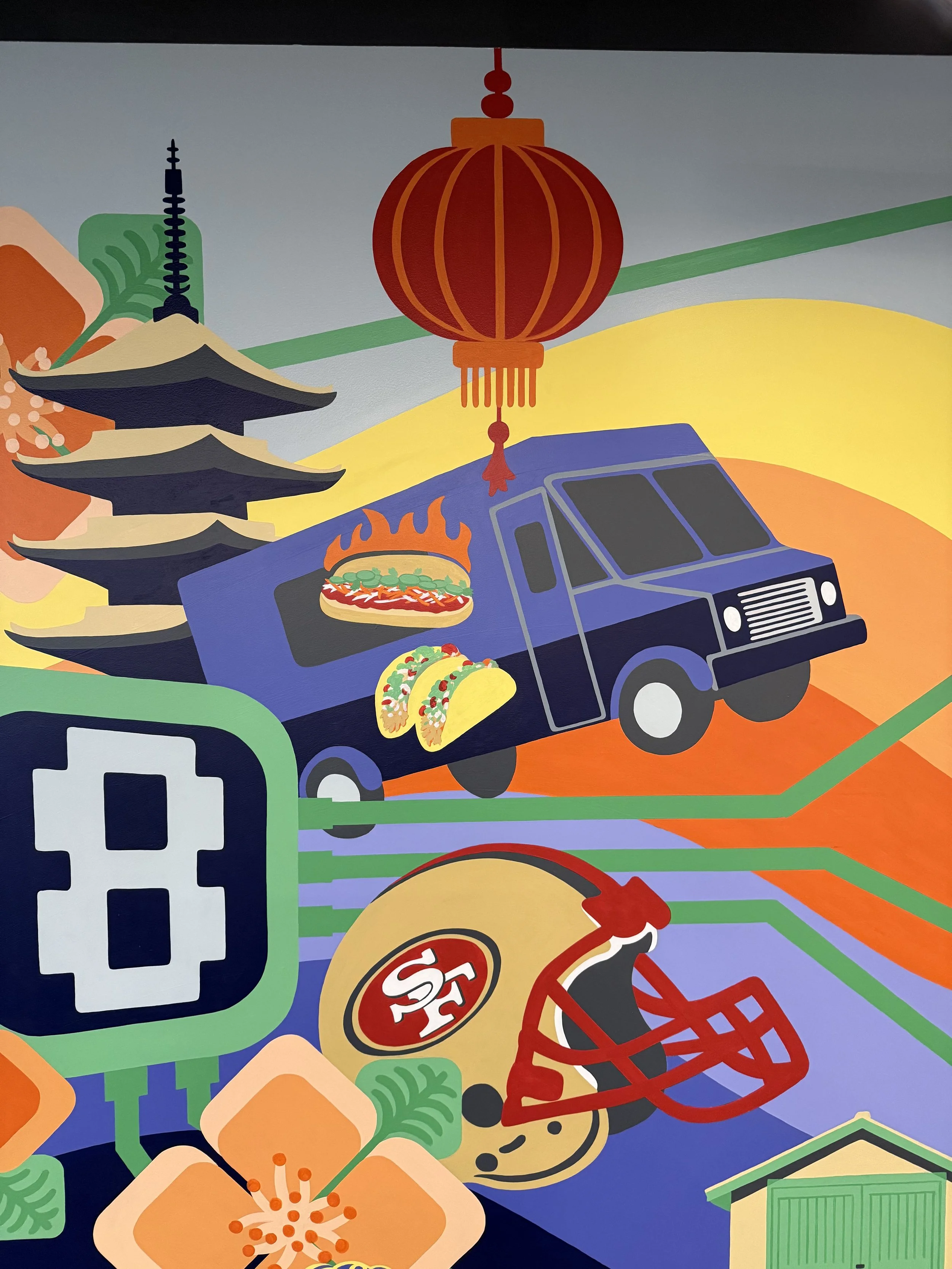 Bay Area Tech Mural (detail), Cloudera Global Headquarters, San Jose, CA, 2026