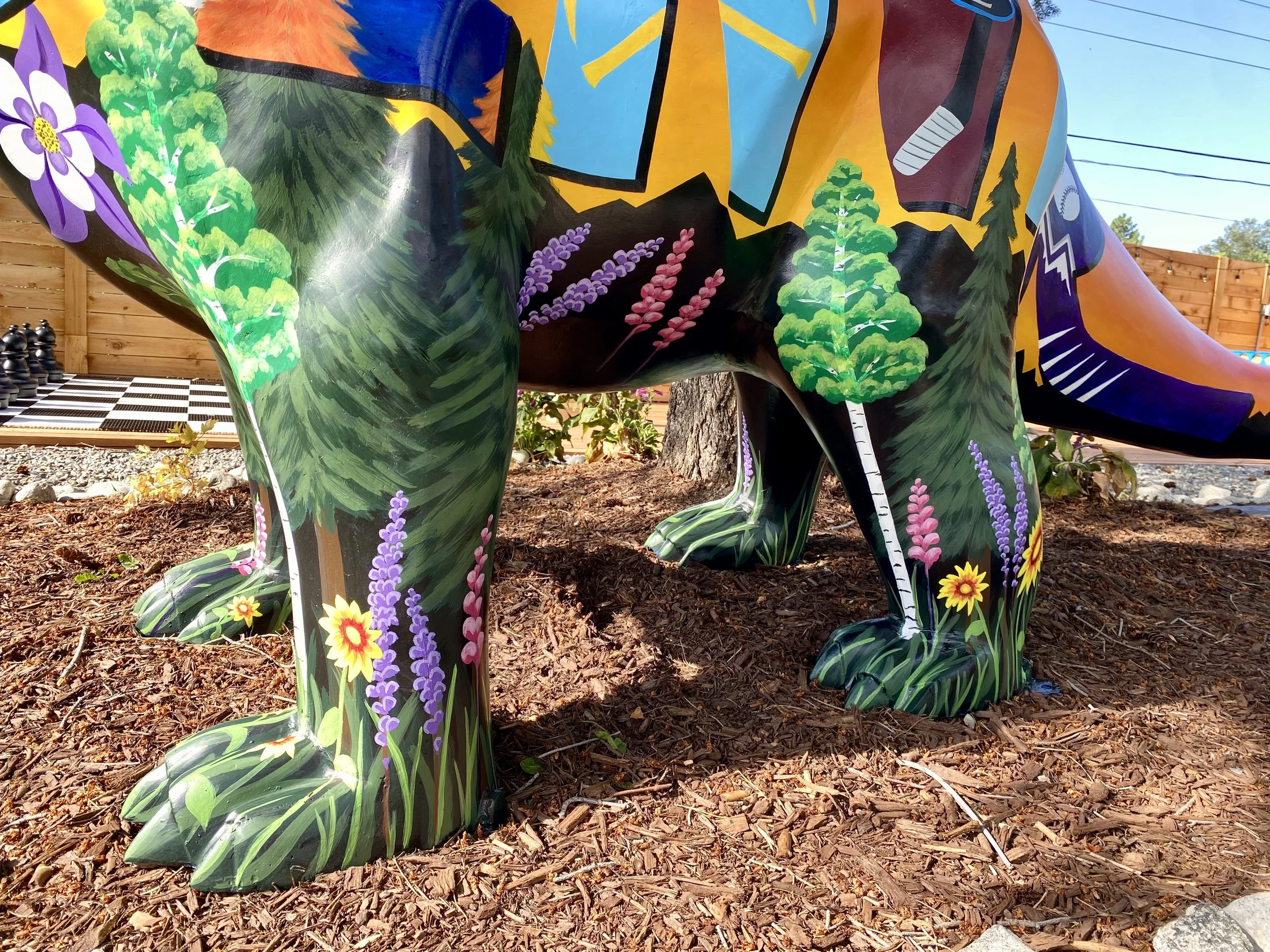 'Denver Dino' painted dinosaur (detail), AirBnB property, Centennial CO, 2025