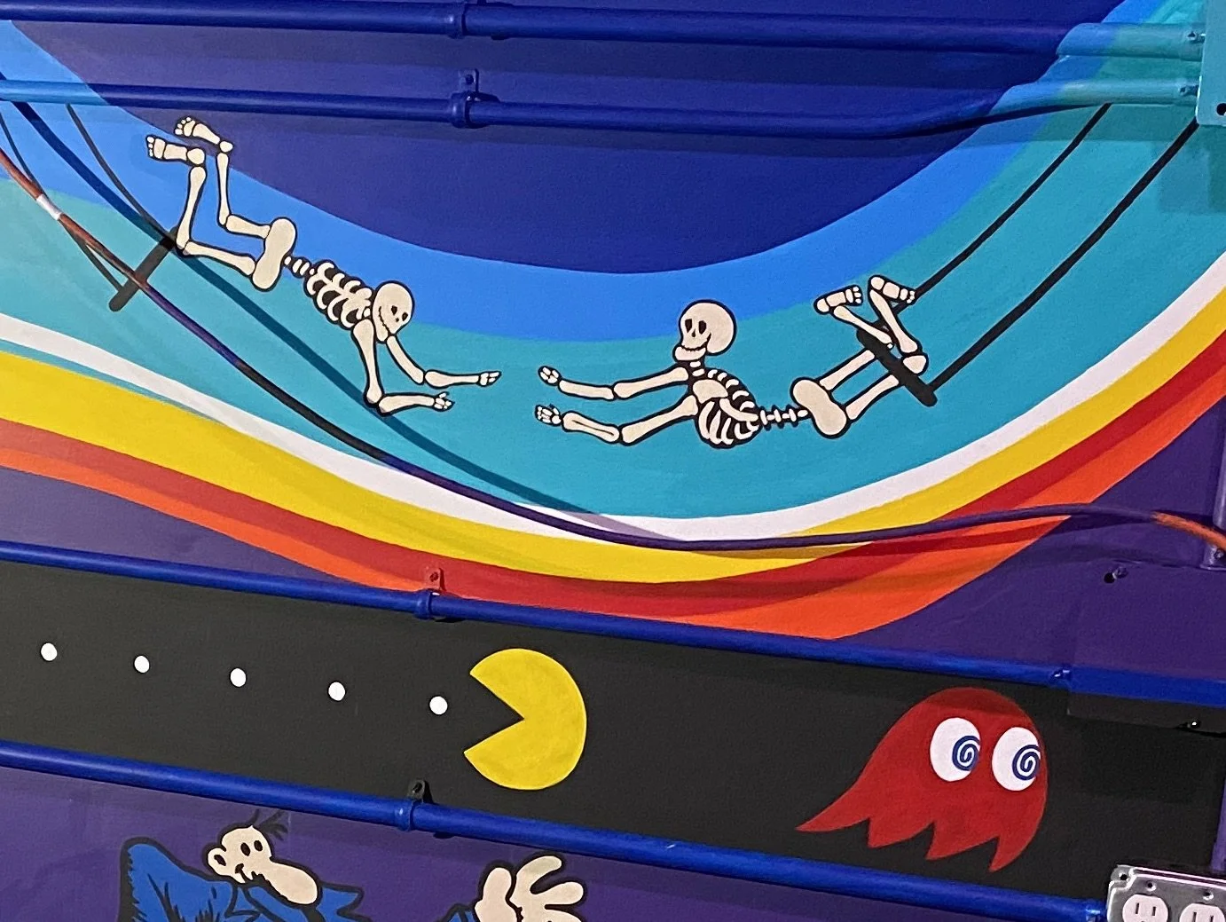'Feed Your Head' Stage Wall & Door mural (detail), music venue, Denver CO, 2021