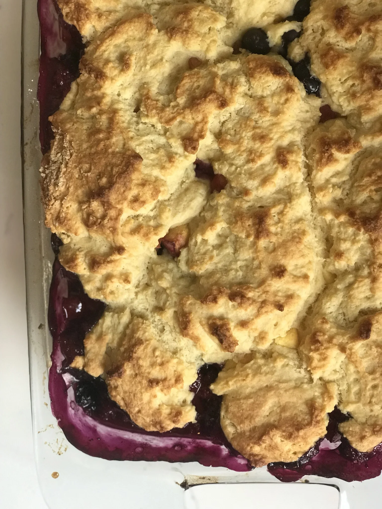 Peach & Blueberry Cornbread Cobbler