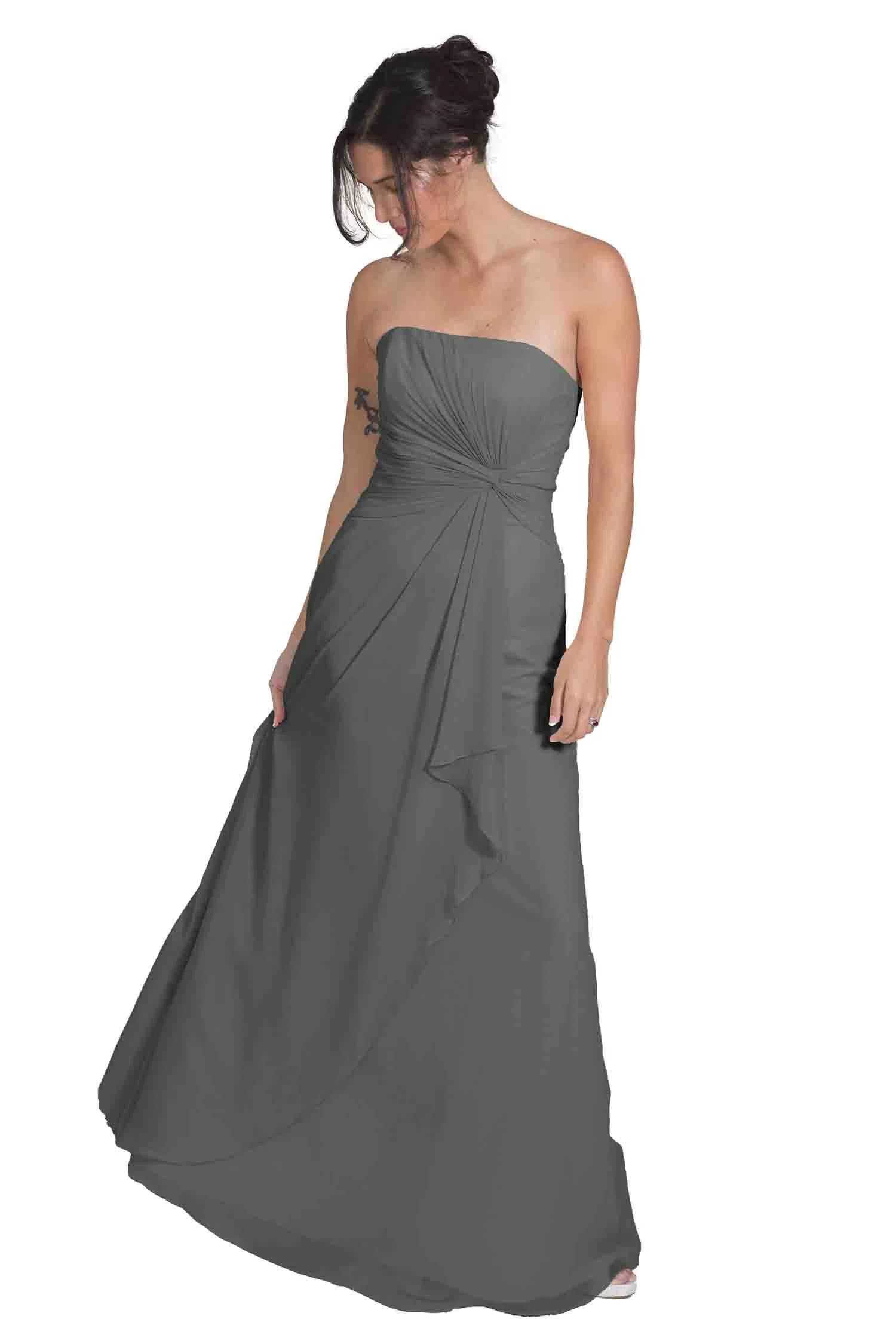 Bridesmaid Dress NZ April - Grey Front