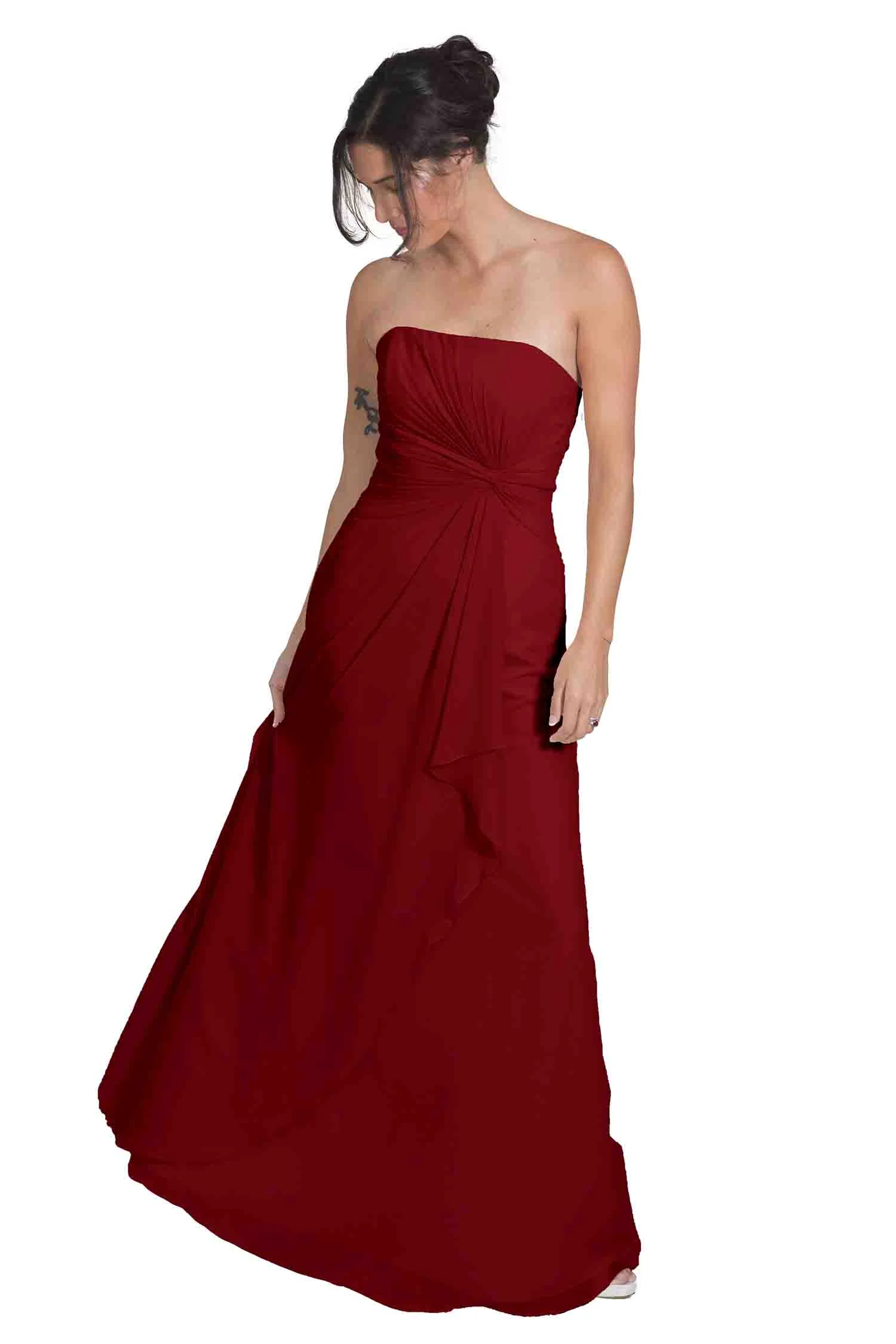 Bridesmaid Dress NZ April - Burgundy Front