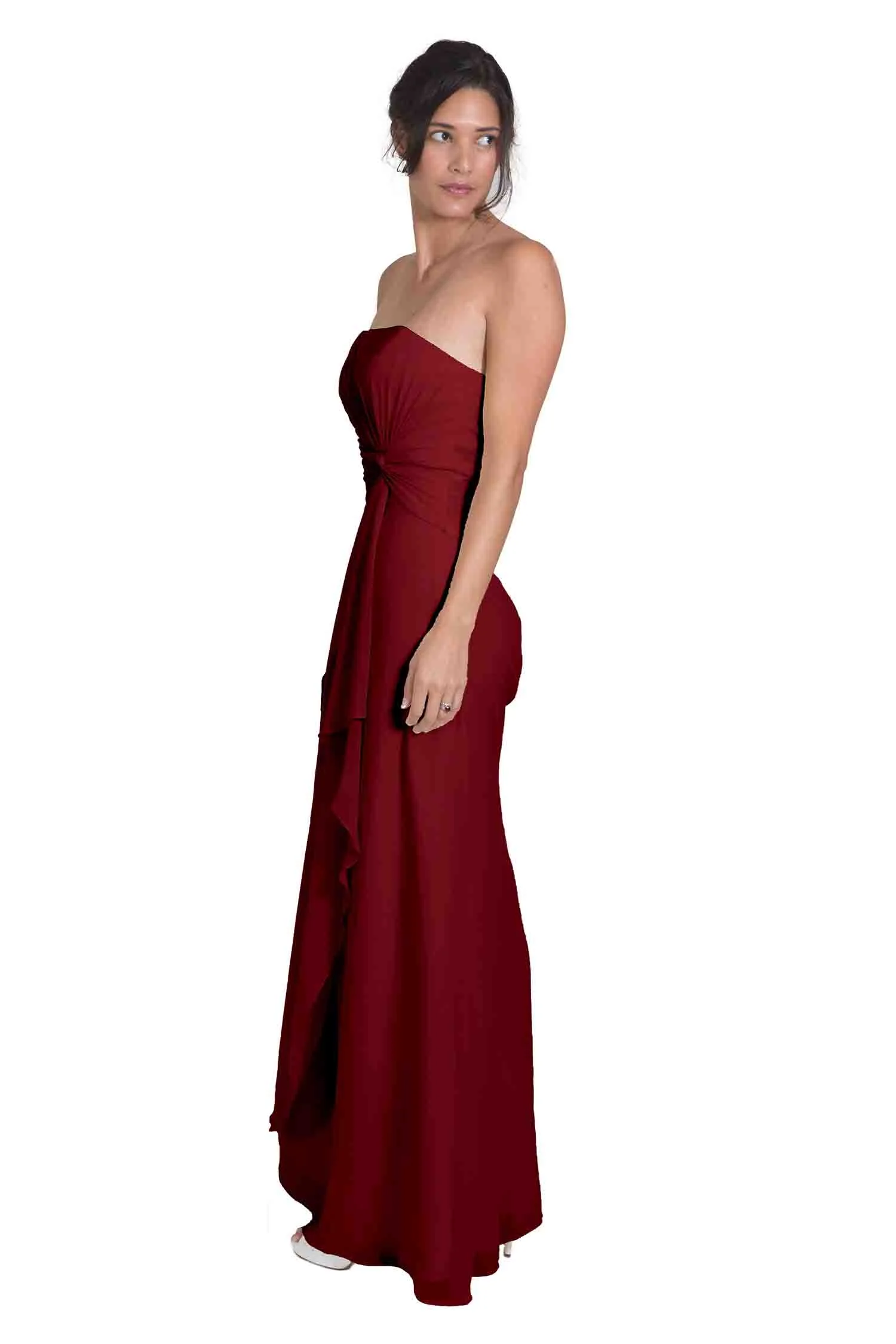 Bridesmaid Dress NZ April - Burgundy Left