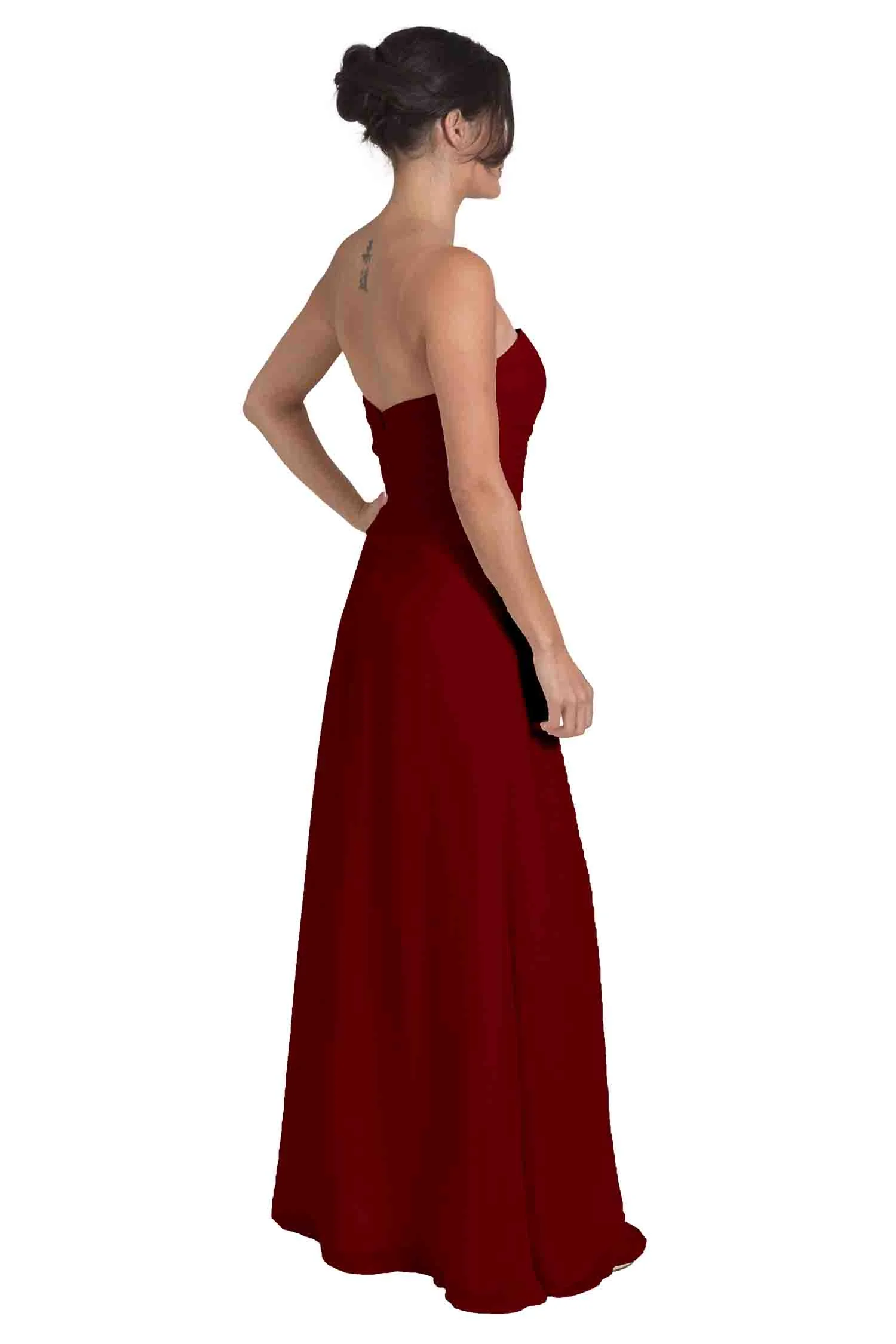 Bridesmaid Dress NZ April - Burgundy Rigth