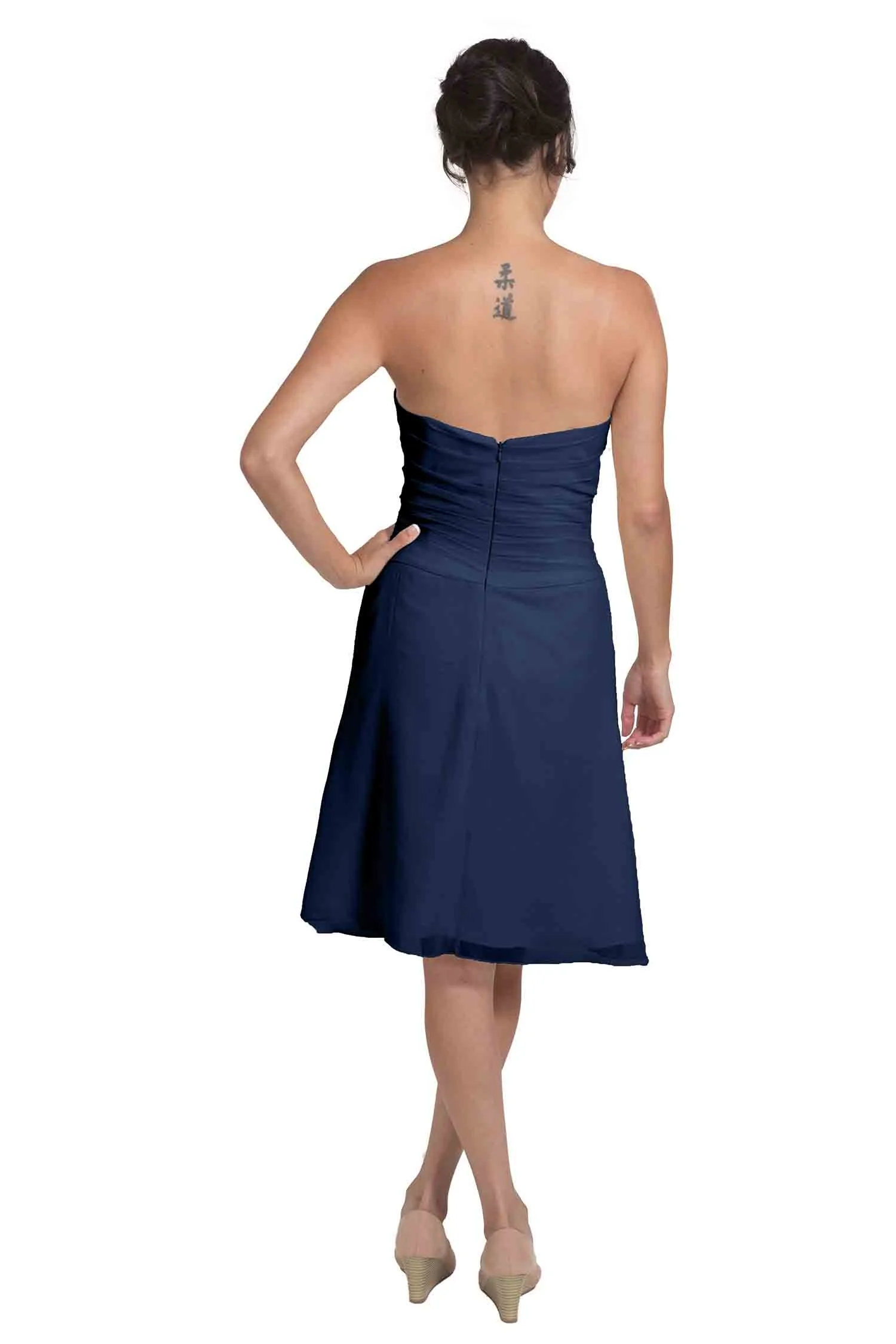 Bridesmaid Dress NZ Olivia - Navy Blue Back