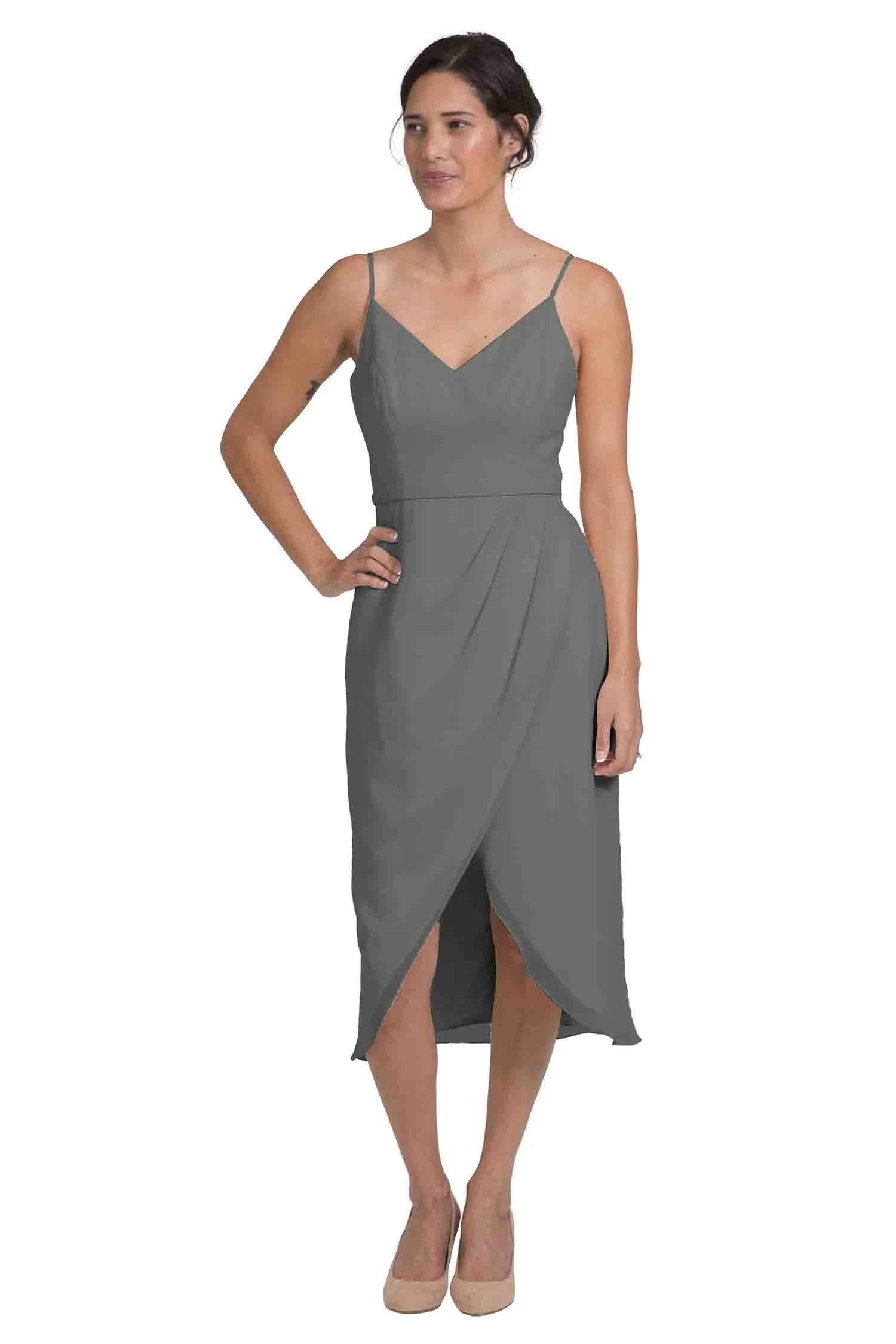 Bridesmaid Dress NZ Isabella - Grey Front