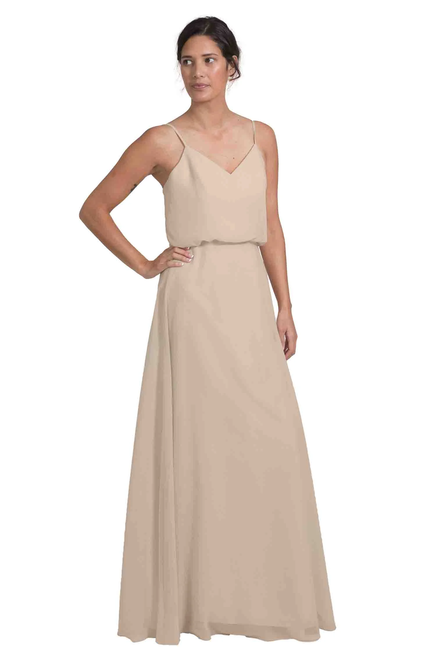 Bridesmaid Dress NZ Avery - Beige Front