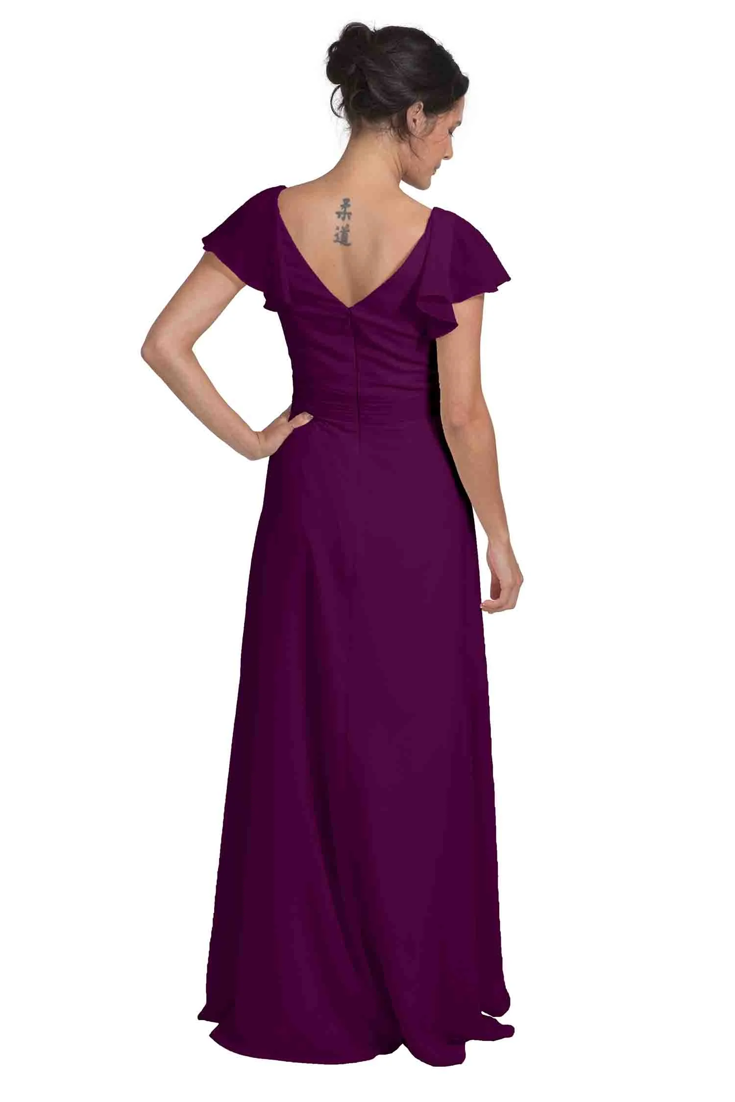 Bridesmaid Dress Sarah - Purple Grape Back