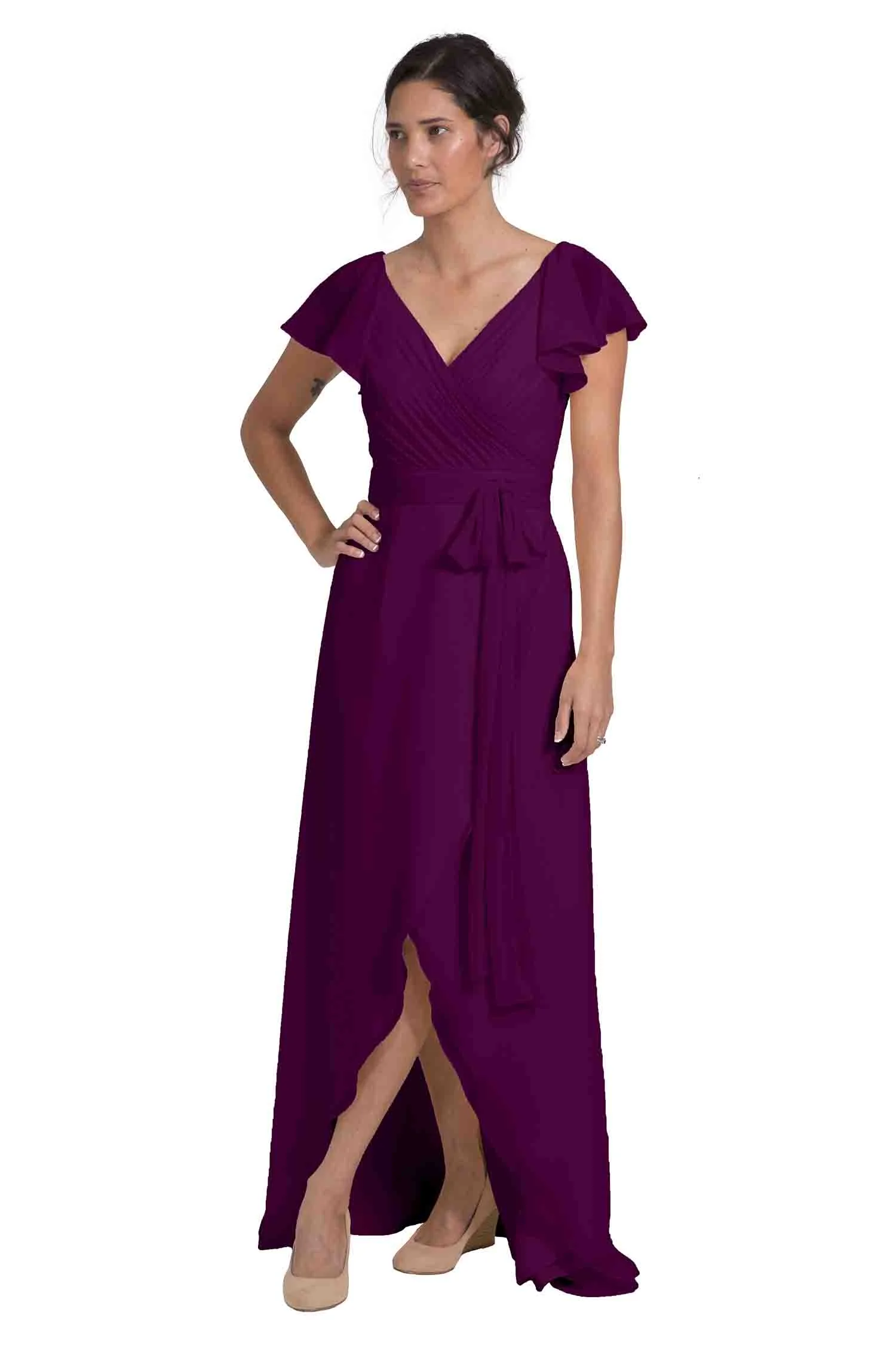 Bridesmaid Dress Sarah - Purple Grape Left
