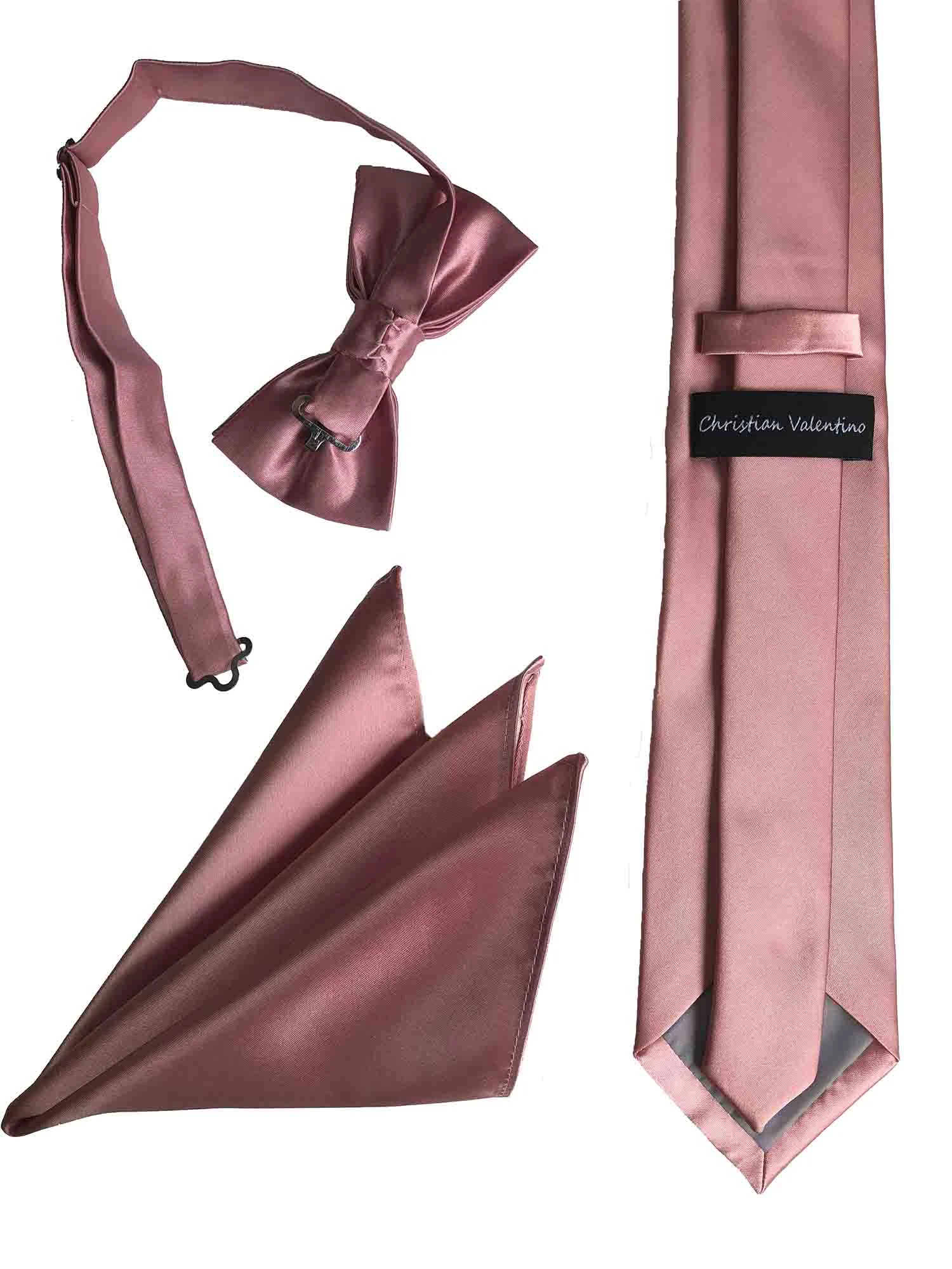 Blush Pink Groomsmen tie, bow tie & pocket square