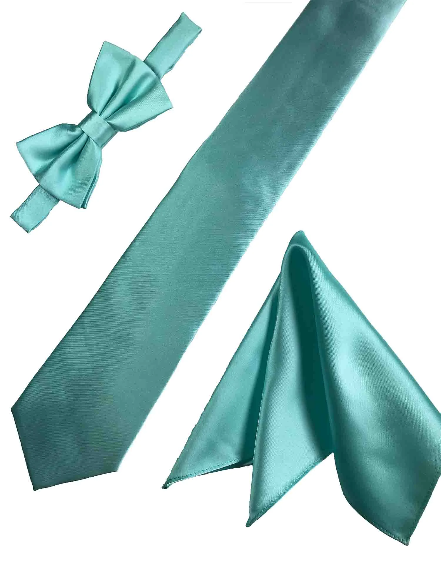 Mint Green Groomsmen tie, bow tie & pocket square