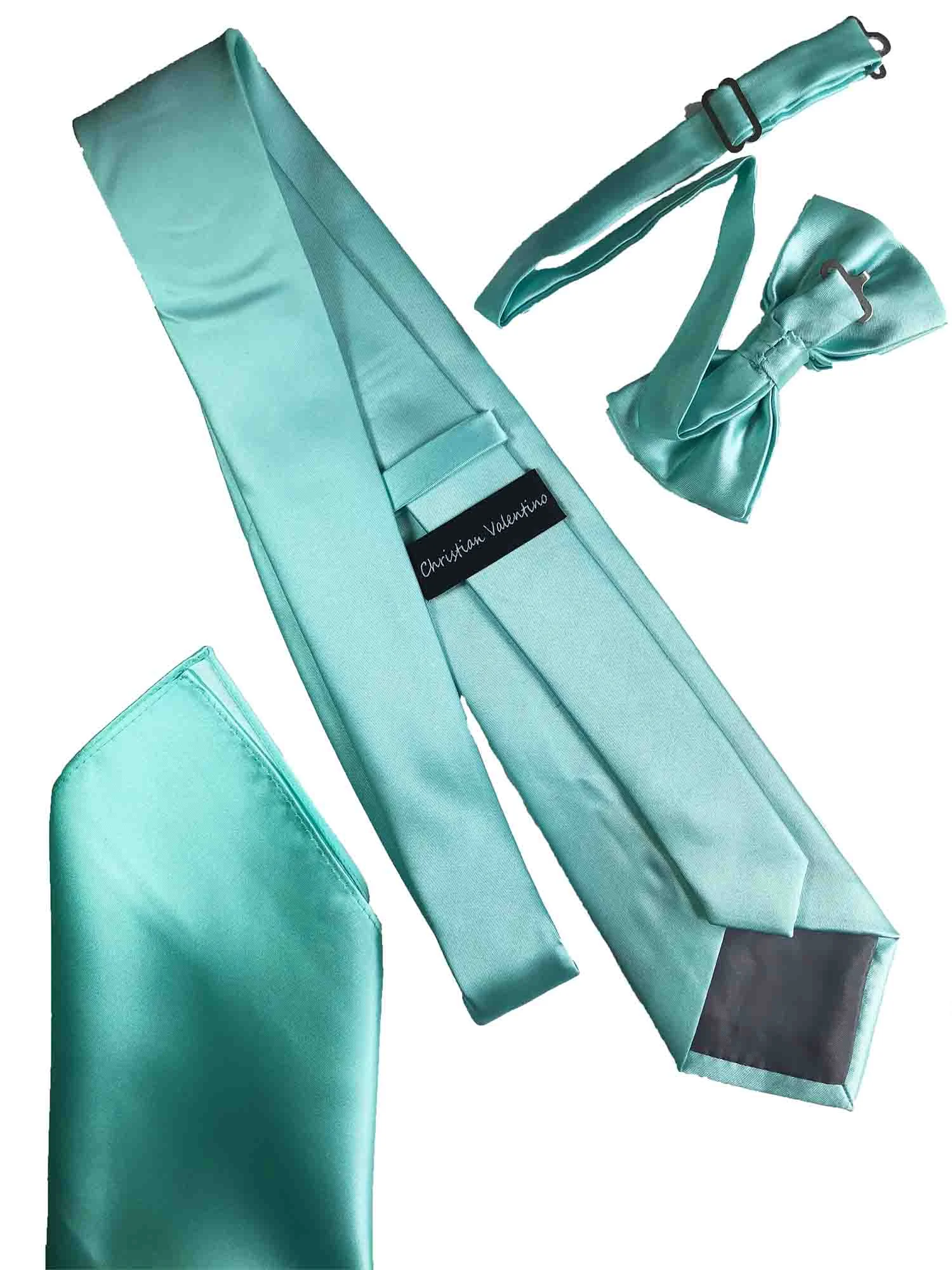 Mint Green Groomsmen tie, bow tie & pocket square