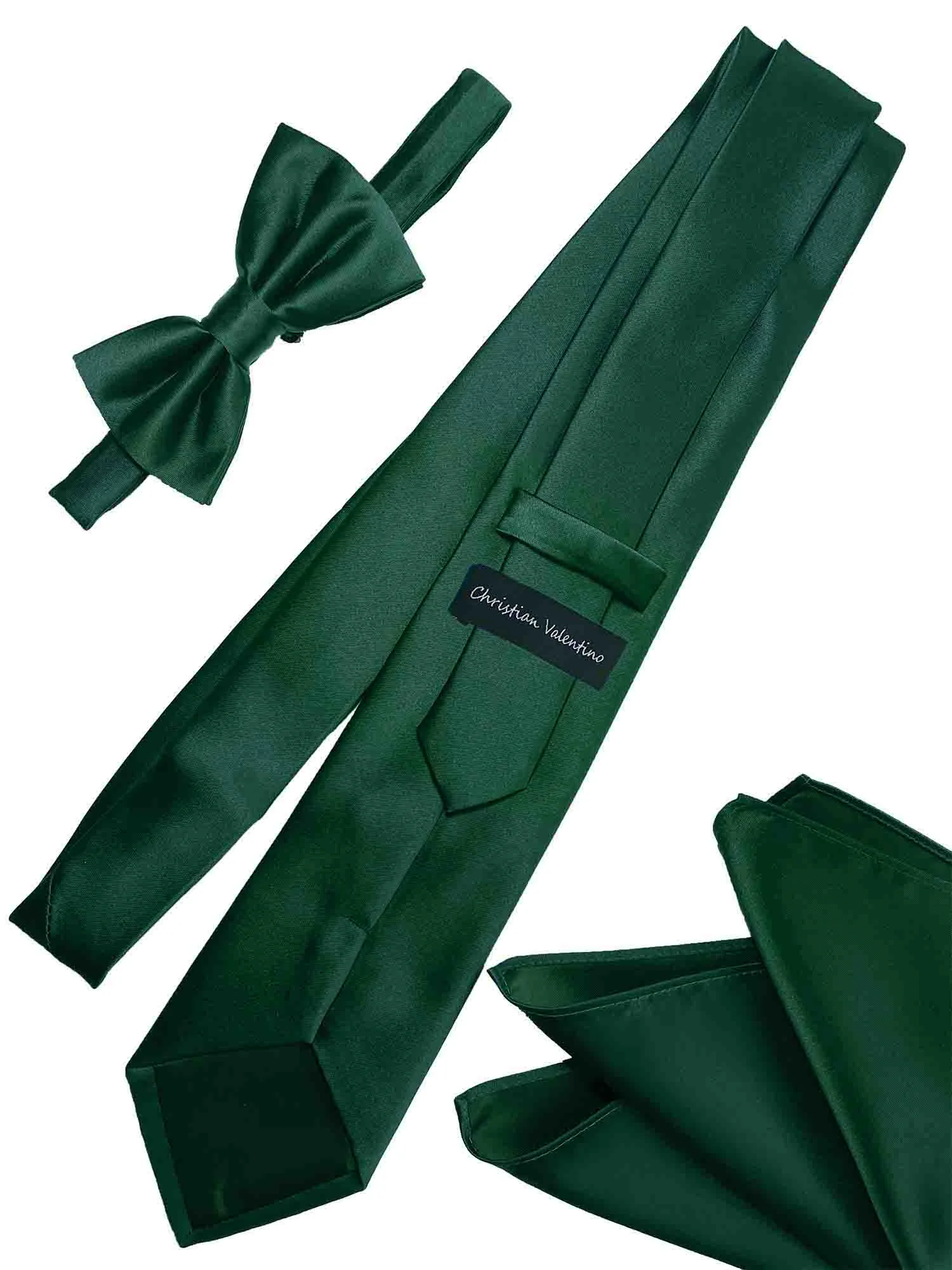 Forest Green Groomsmen tie, bow tie & pocket square