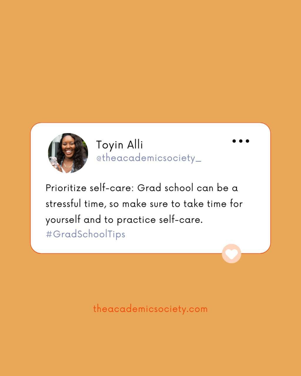 #GradSchoolTip One of the 6 essential parts of a nourishing daily routine is me-time.  Having just a bit of time for yourself is so important for honoring your boundaries as a well-rounded grad school.

You can still exist as a person while you are i