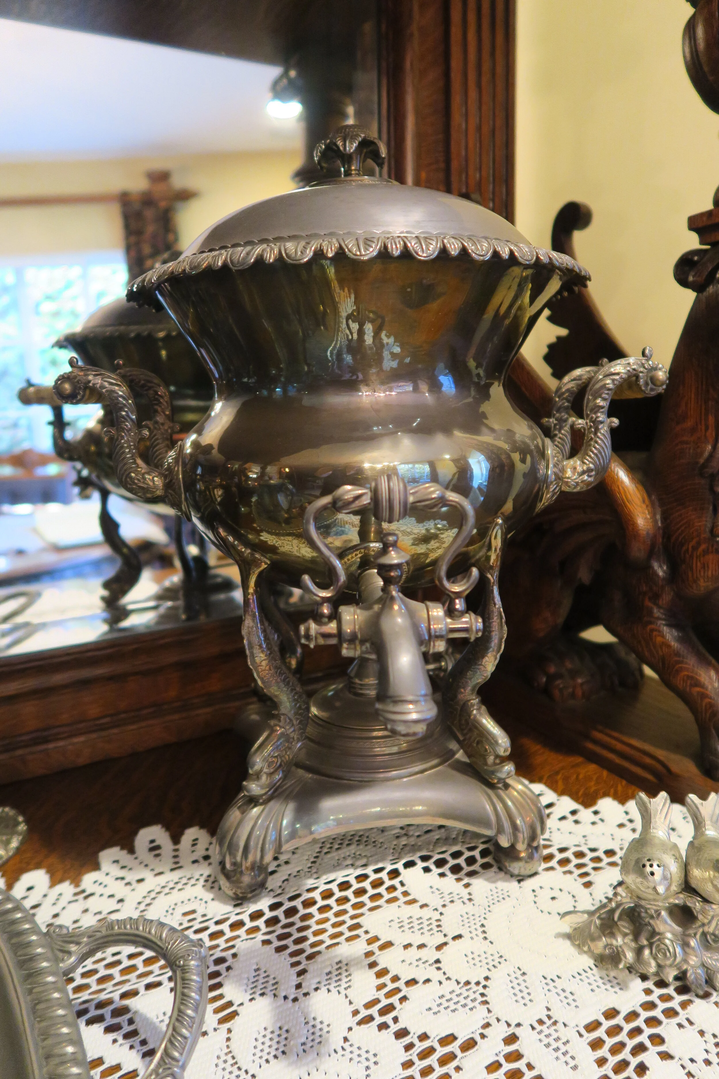 Large Silver-Plated Hot Water Urn