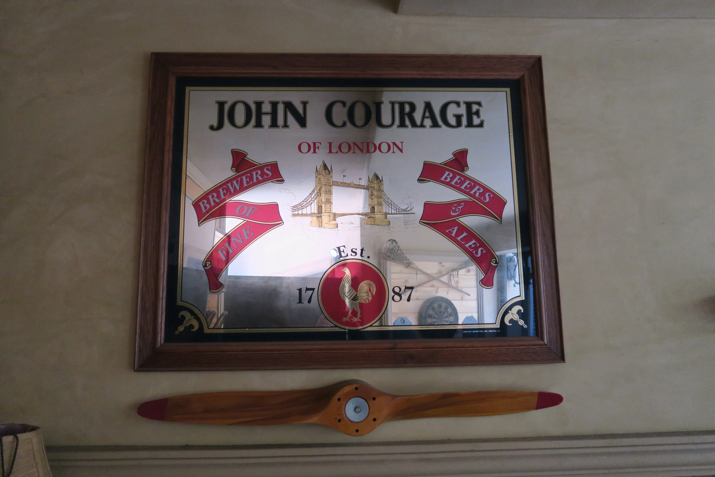 English John Courage of London Bar Advertising Mirror