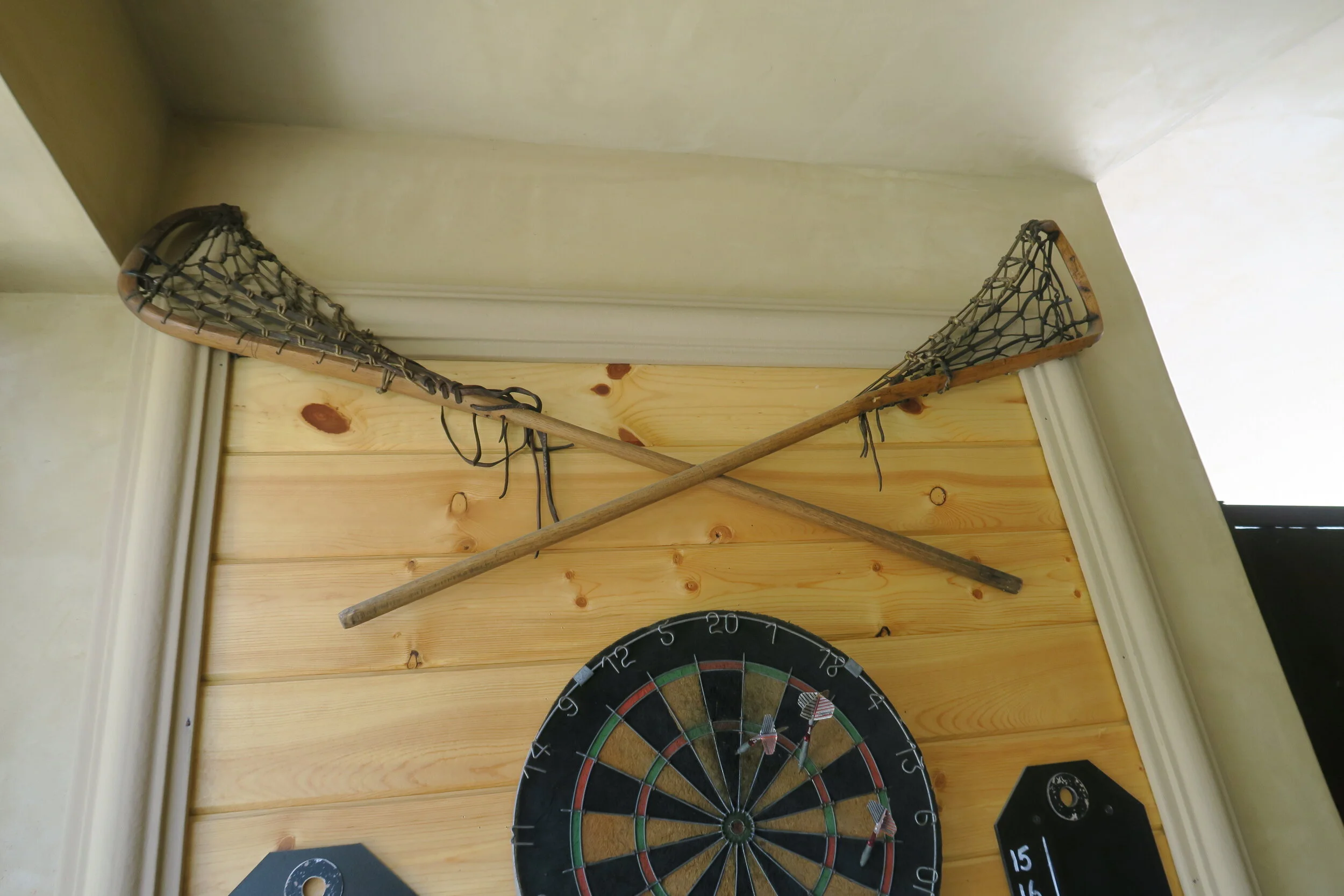 Pair of Vintage La Crosse Sticks with Rawhide/Catgut