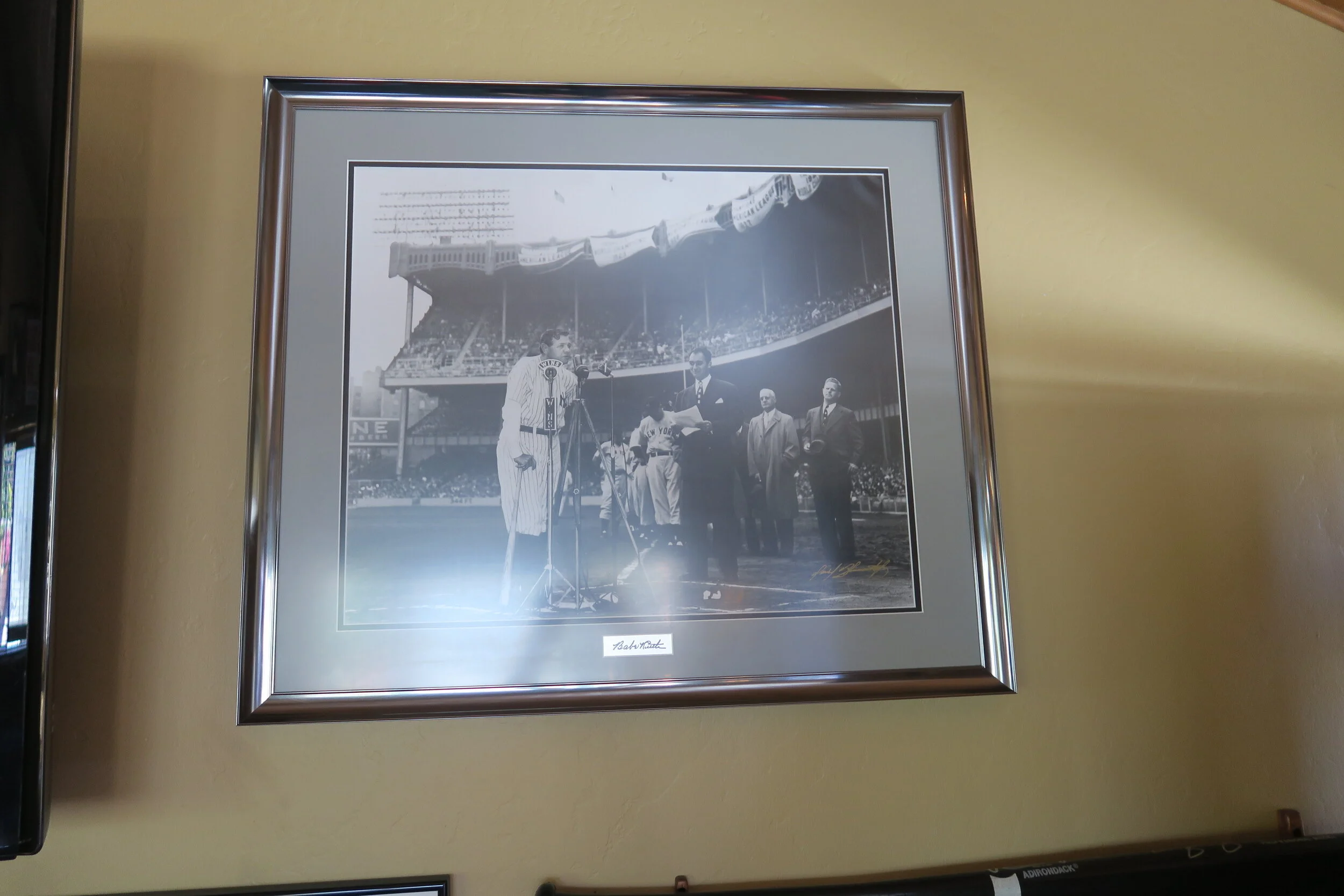 Babe Ruth Black and White Reprint Baseball Photo with Simulated Cut Signature "Babe Ruth"