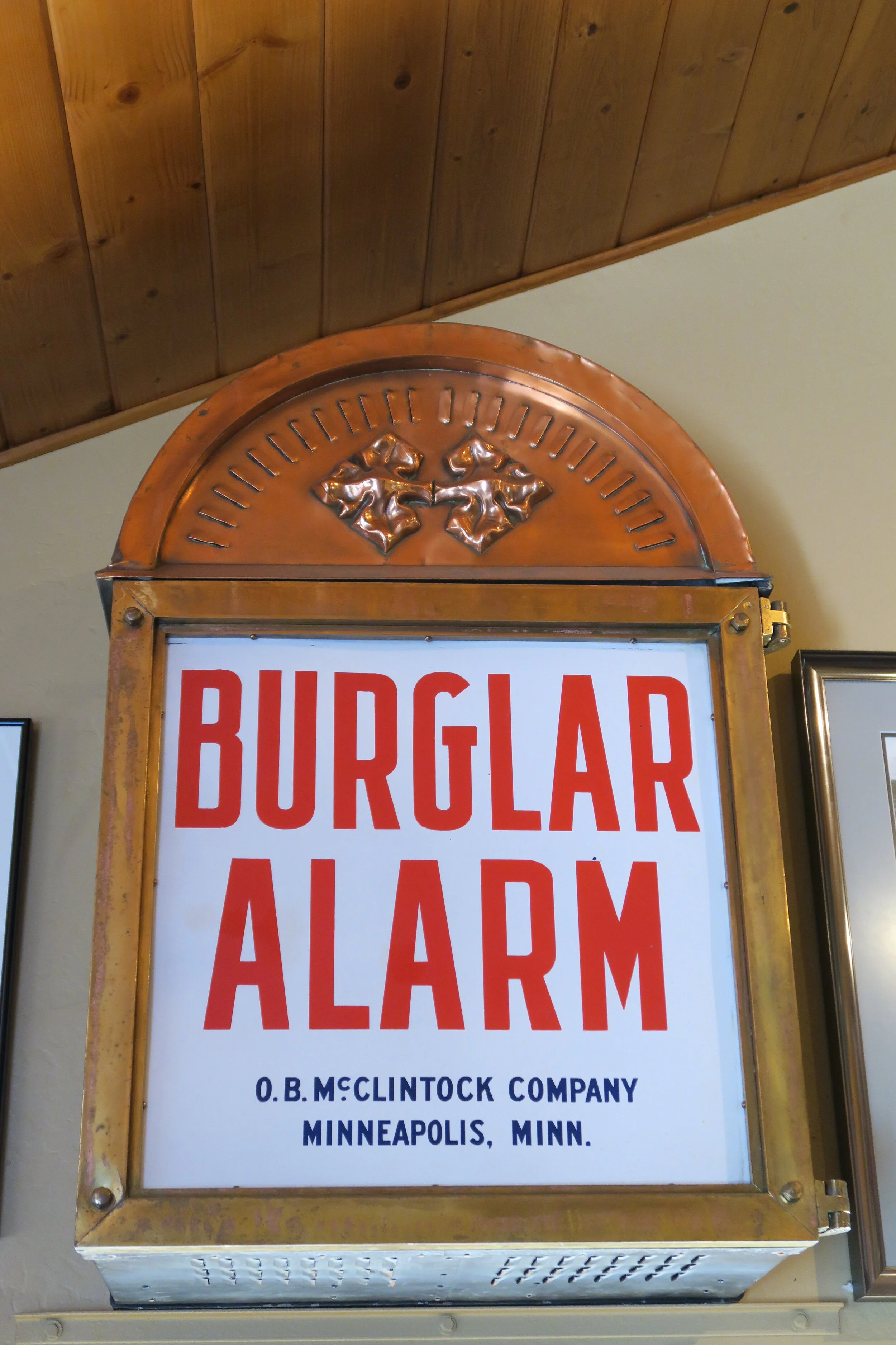 Copper, Brass and Porcelain Industrial Burglar Alarm