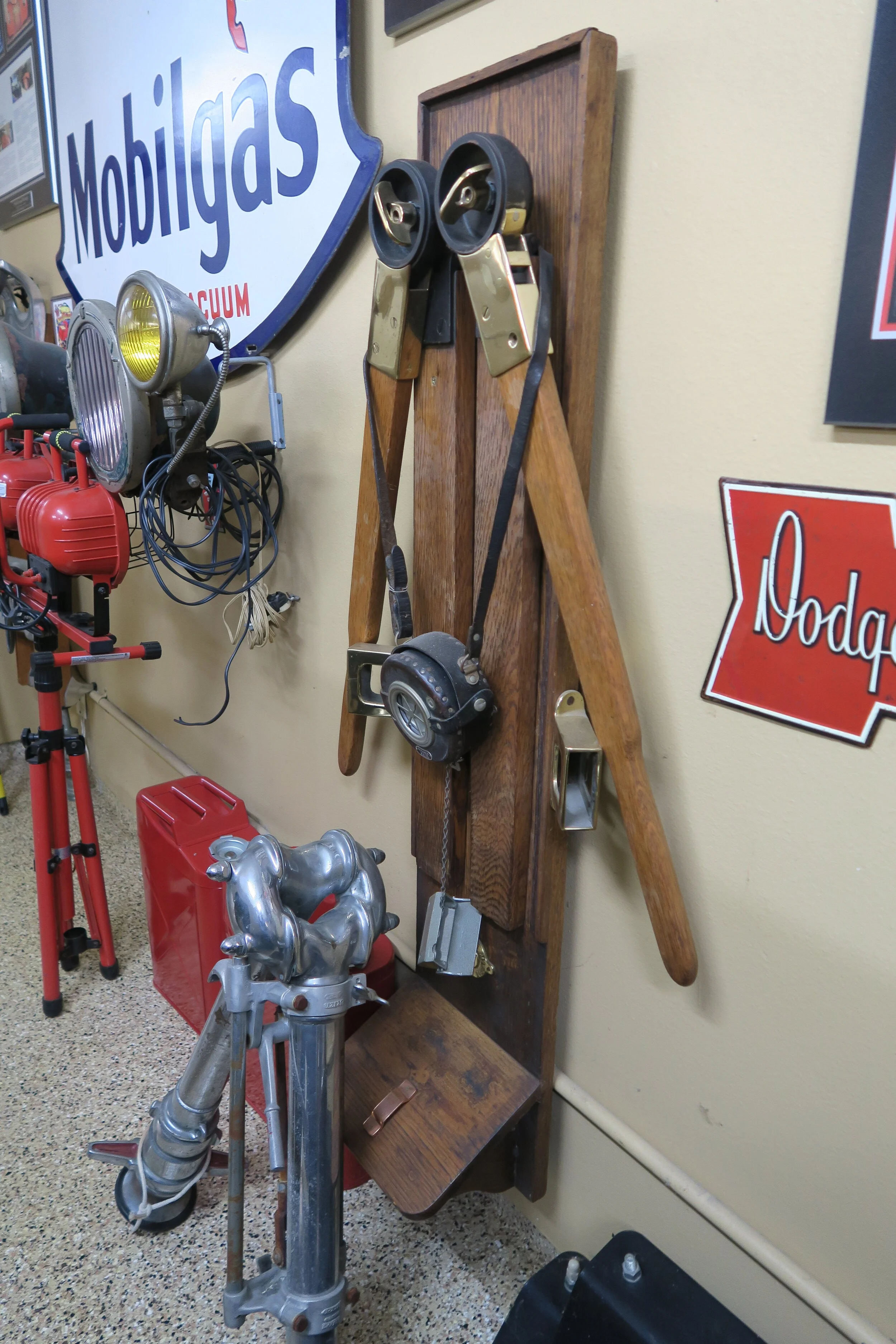 Natural Wood and Brass Rowing Machine