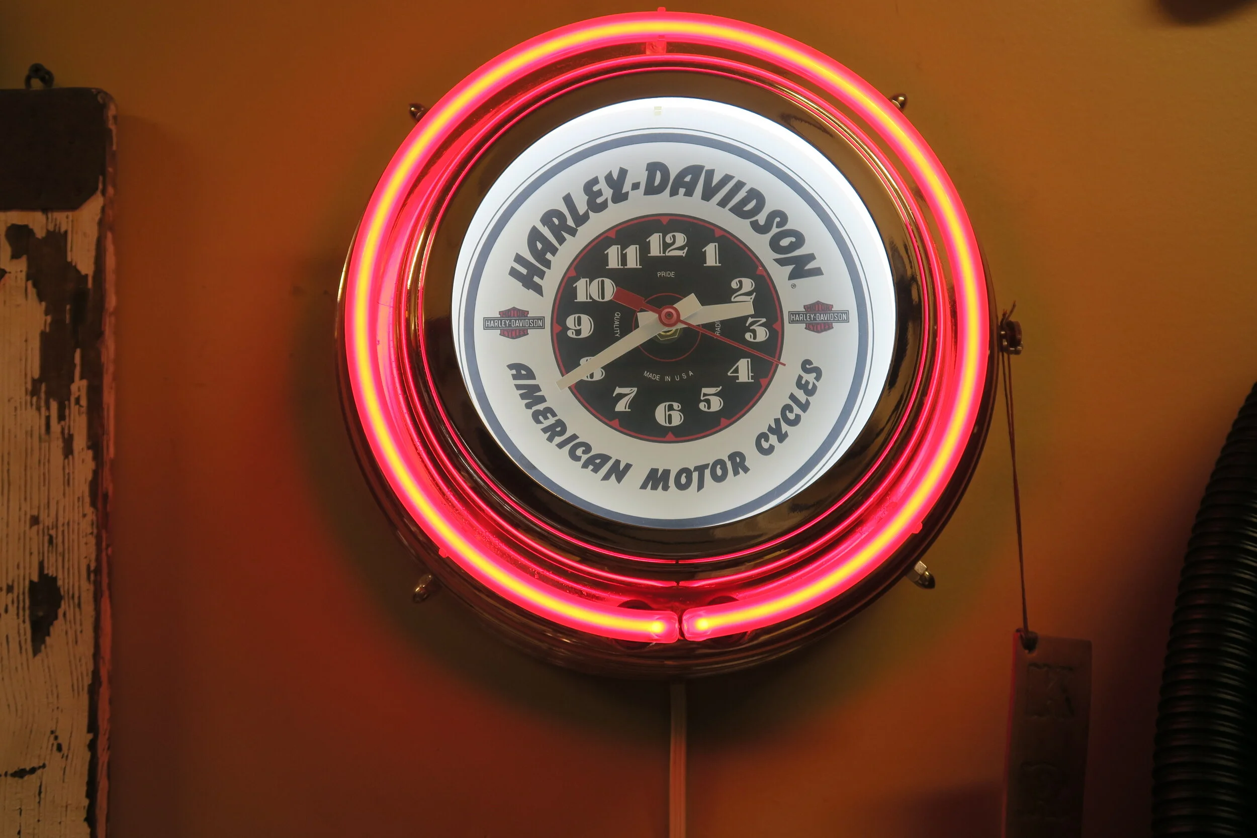 Harley Davidson Double Neon Clock