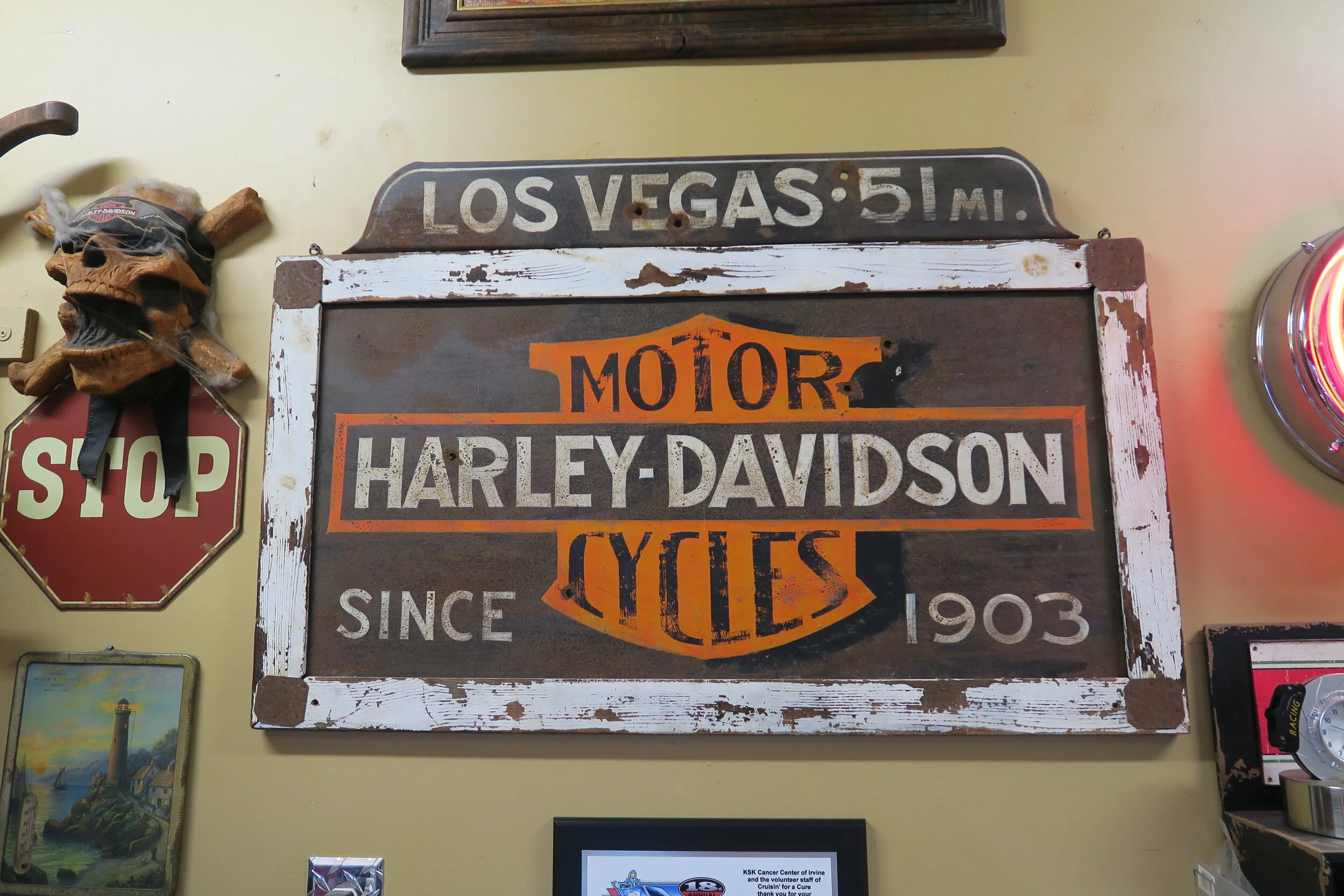 "Los Vegas" Replica Vintage Harley Davidson Sign