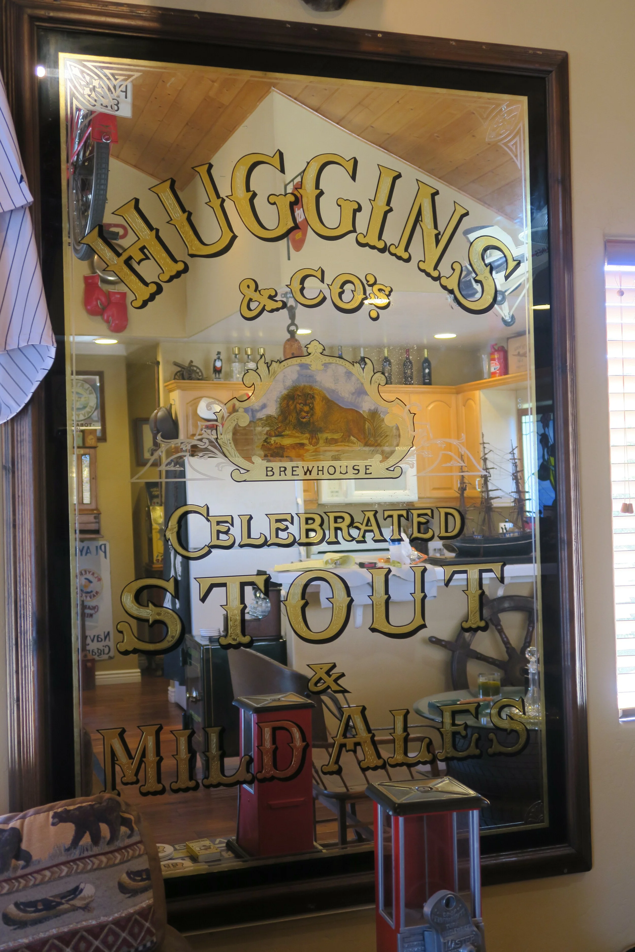 Large Huggins &amp; Co.'s Brew House Mirrored Pub Sign