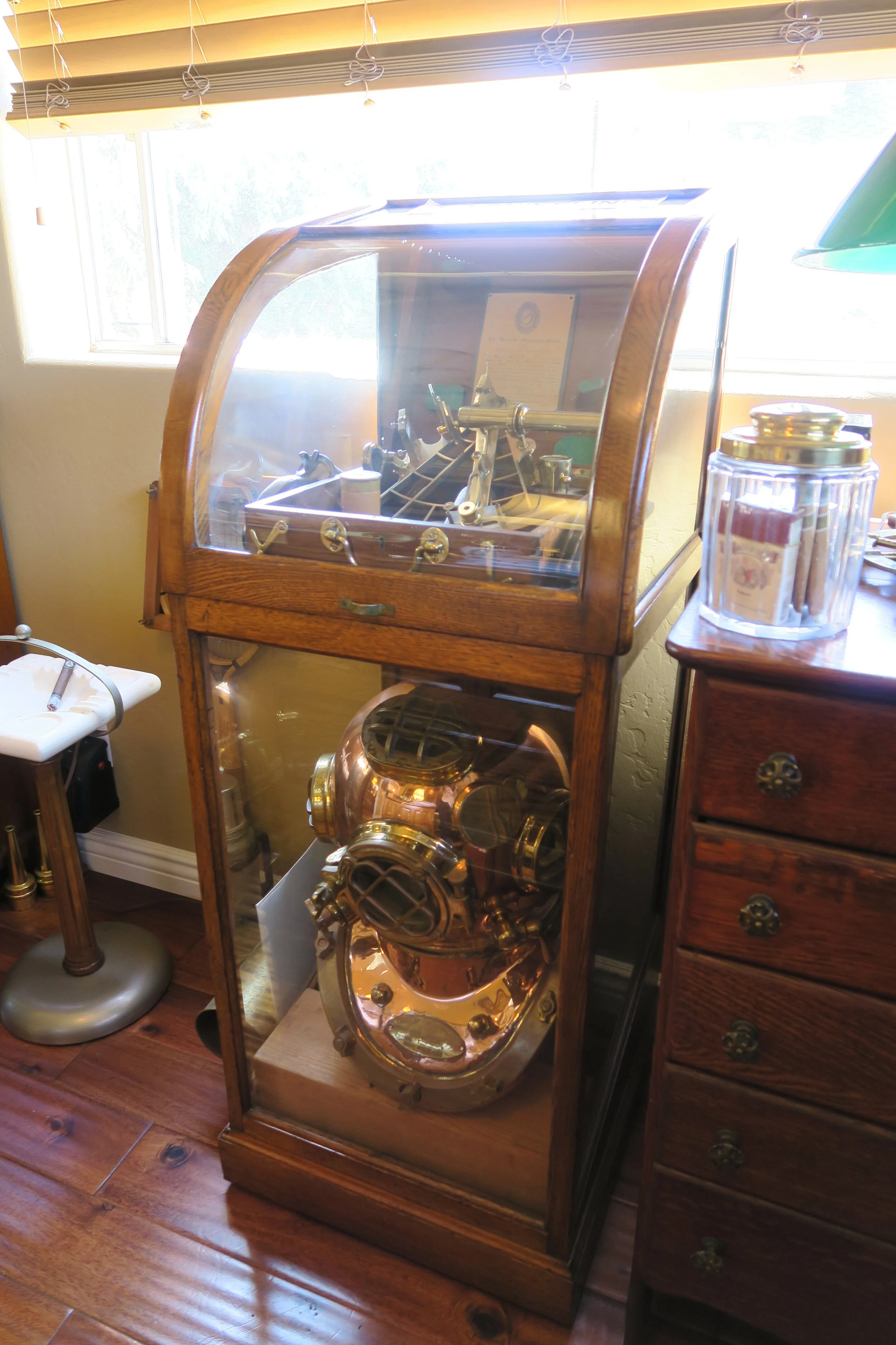 Oak Umbrella/Cane Glass Display Case