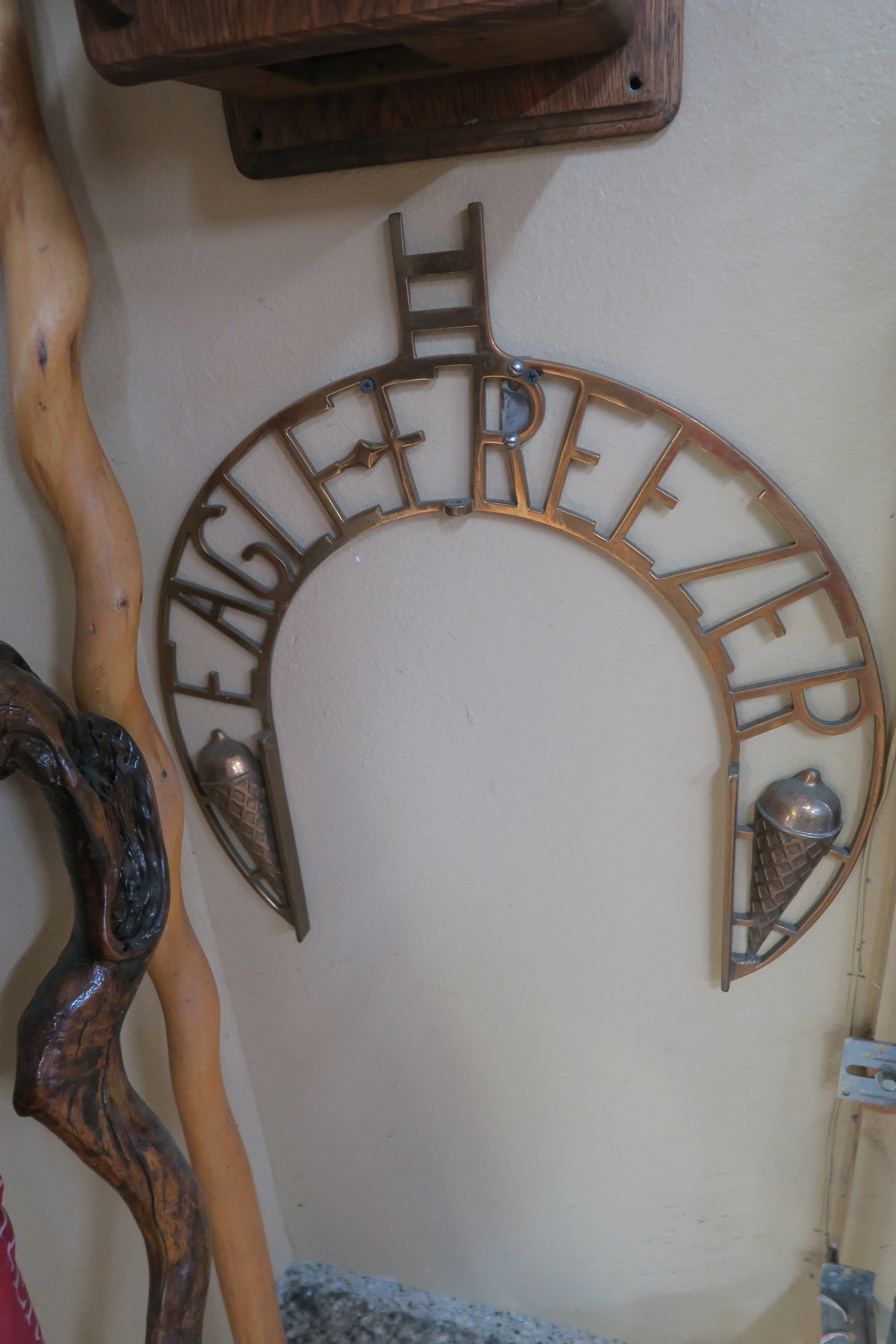 Eagle Freezer Ice Cream Brass Sign