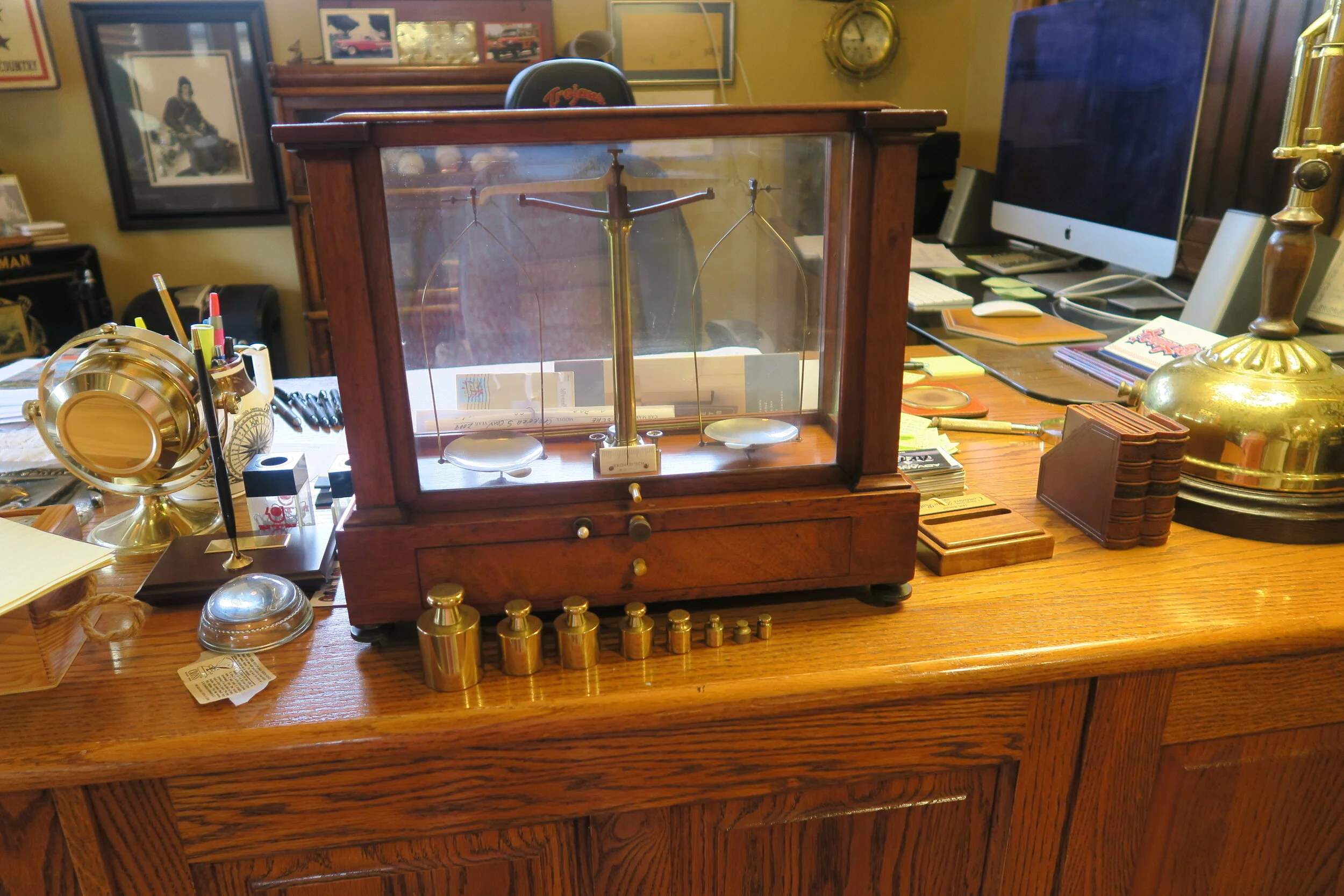 Small Glass Enclosed Balance Scale