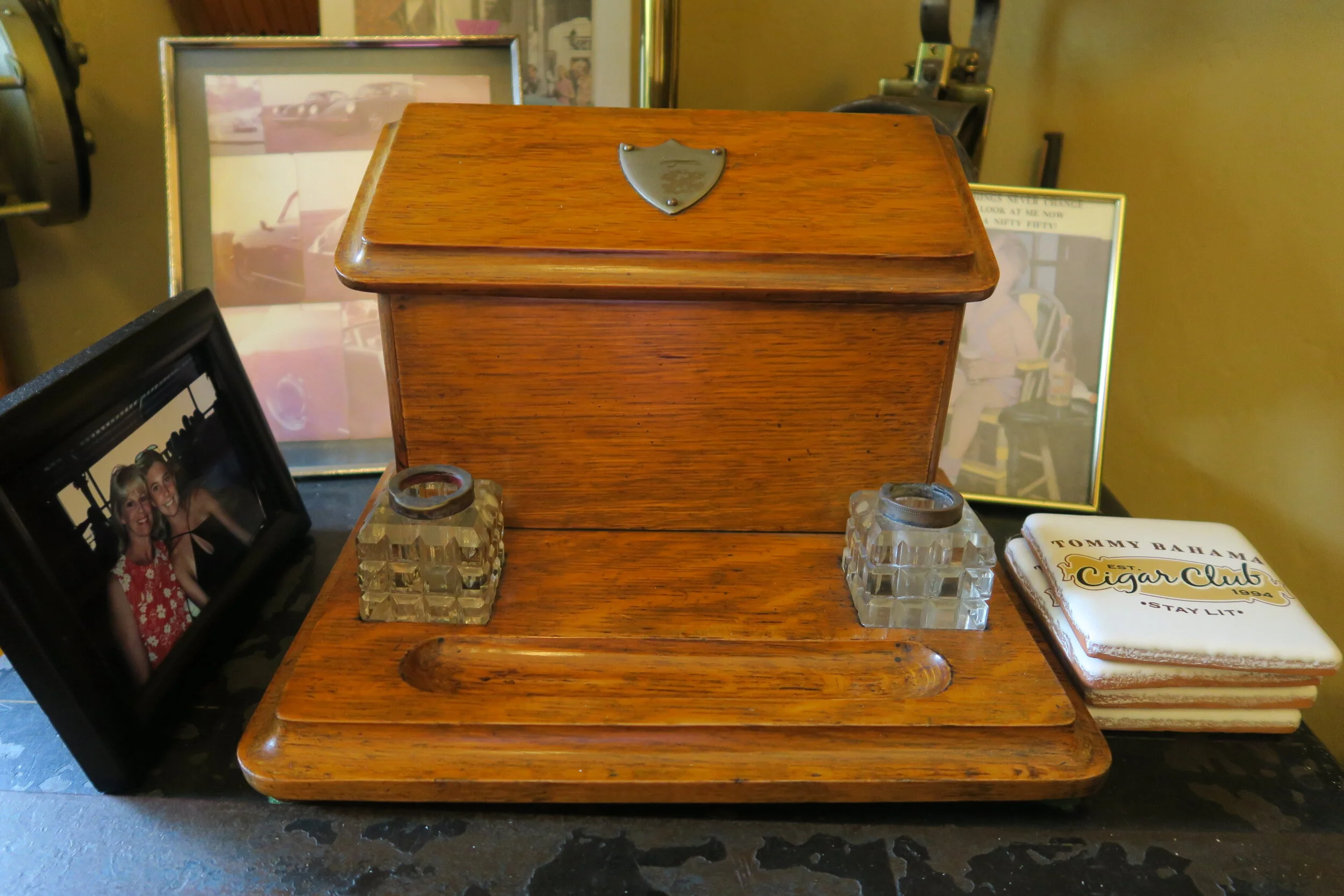 Letter Box and Double Crystal Inkwells